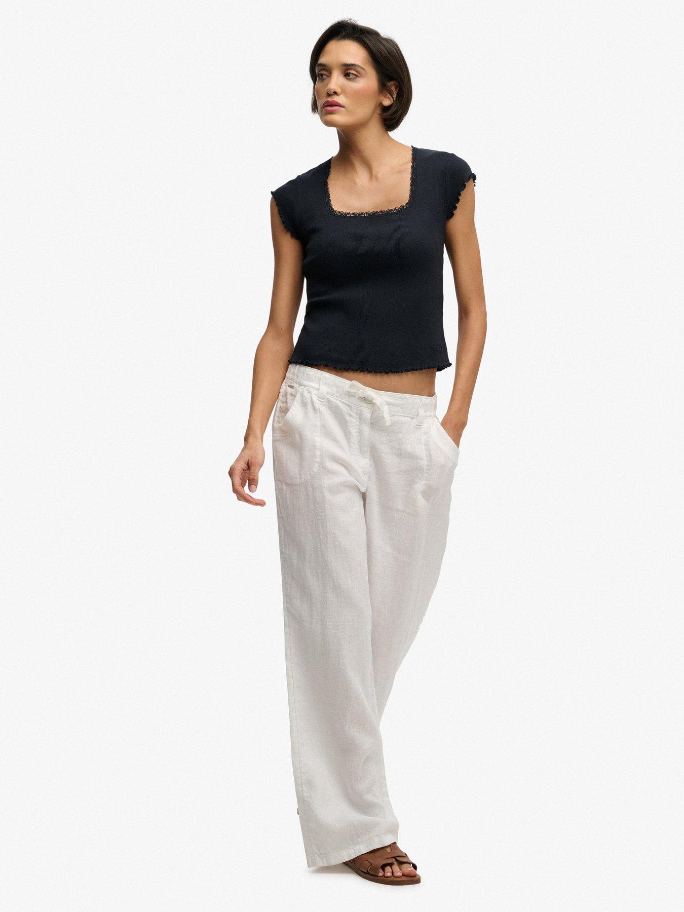 Image 3 of 7 of Superdry Linen Low Rise Pant