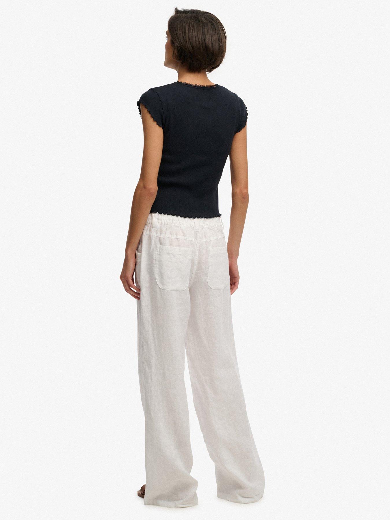 Image 4 of 7 of Superdry Linen Low Rise Pant