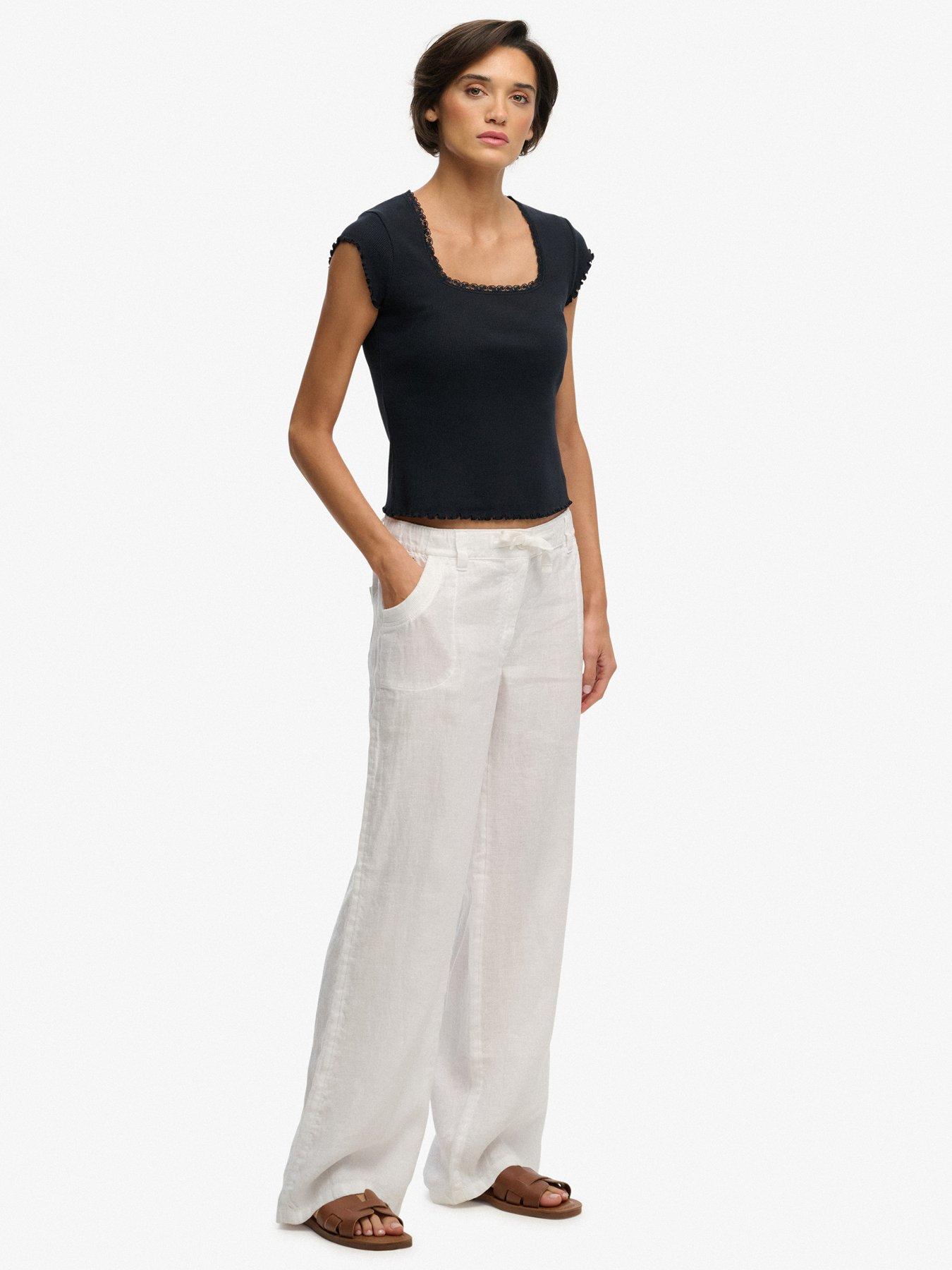 Image 6 of 7 of Superdry Linen Low Rise Pant