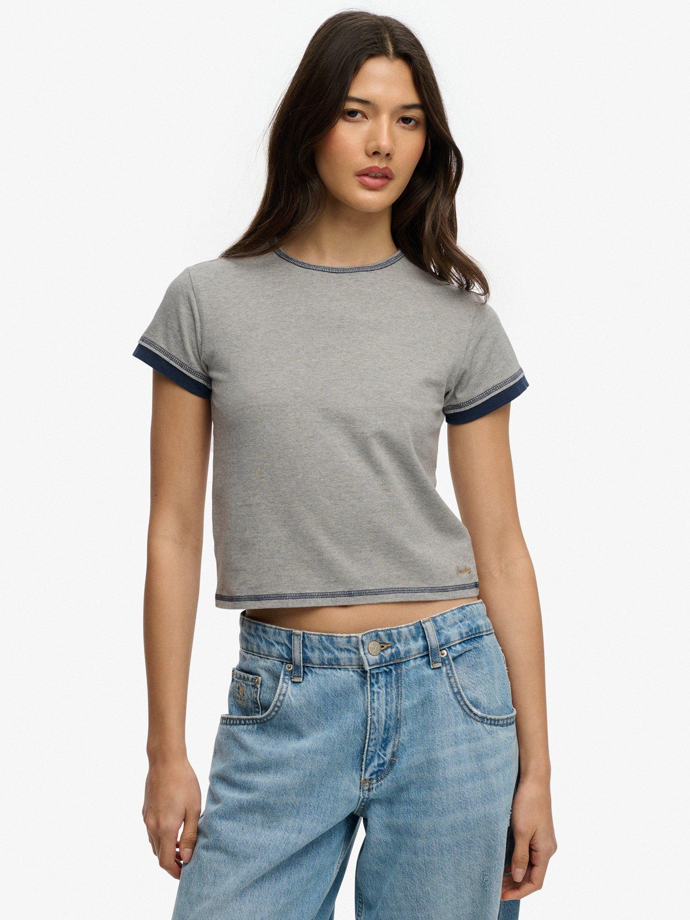 Image 1 of 5 of Superdry Ath Ess Layered Top - Grey