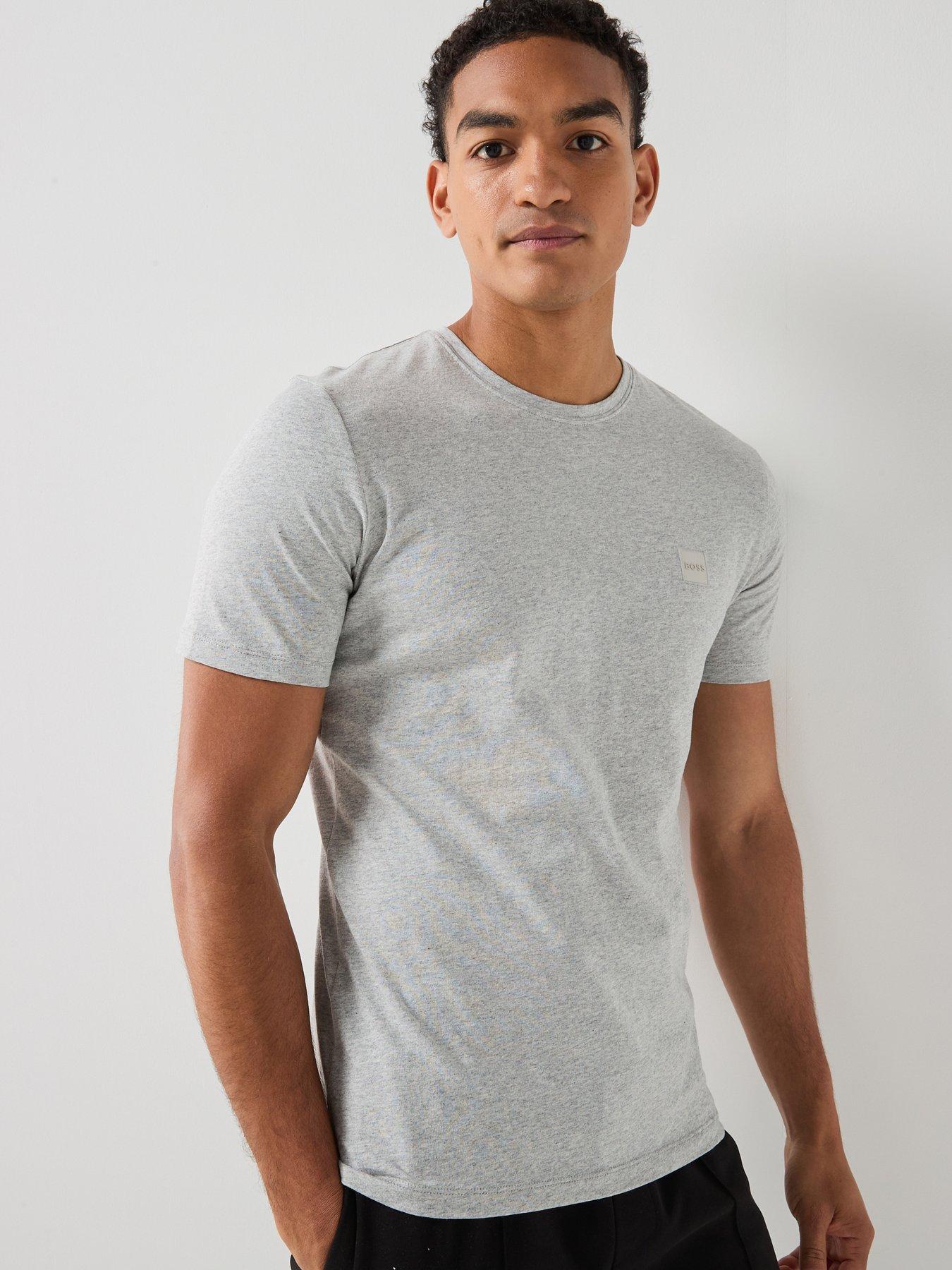 BOSS Tales Tonal Logo Relaxed Fit T-Shirt - Light Grey