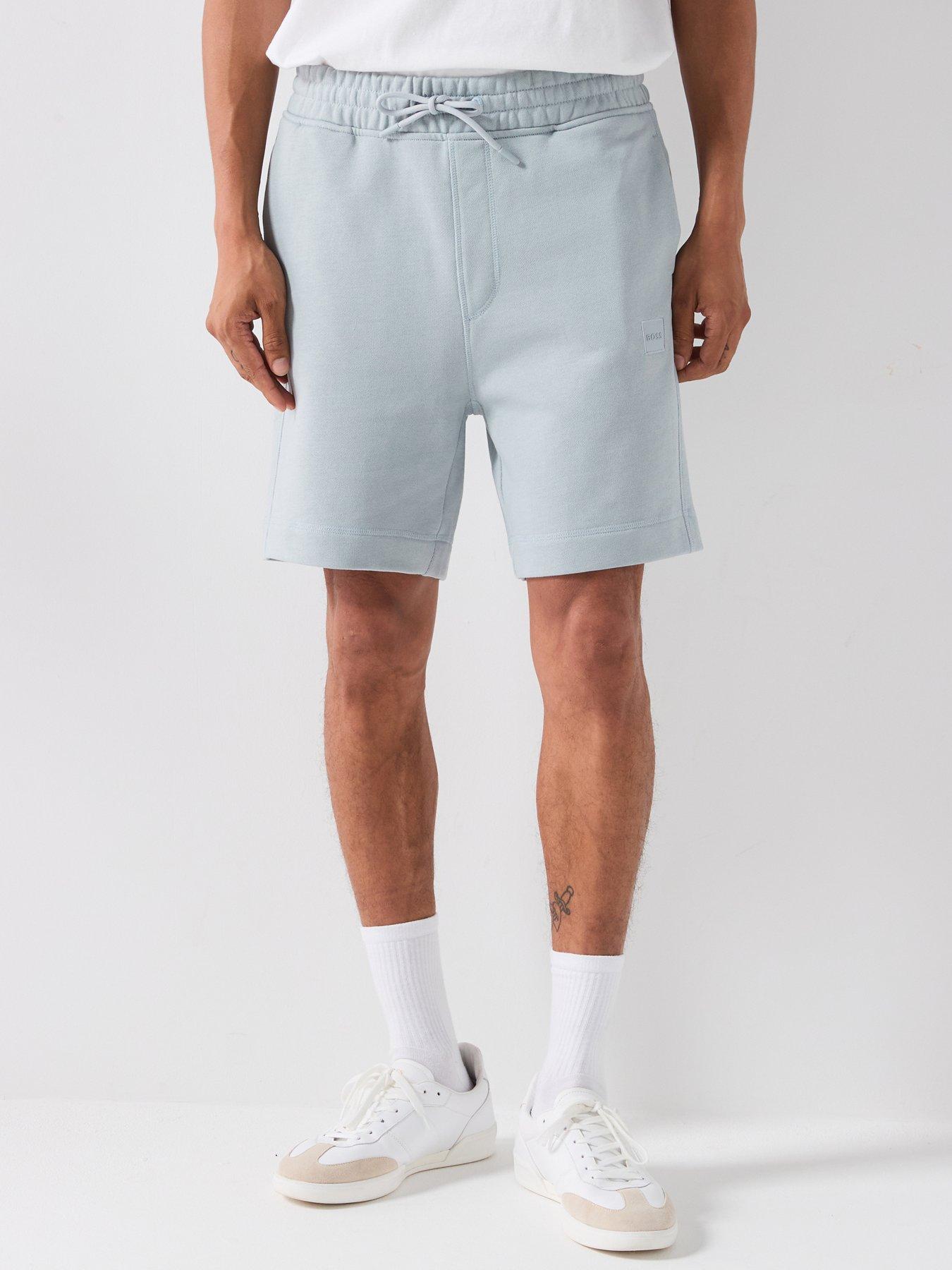 Image 1 of 6 of BOSS Relaxed Jersey Straight Bermuda Shorts - Grey