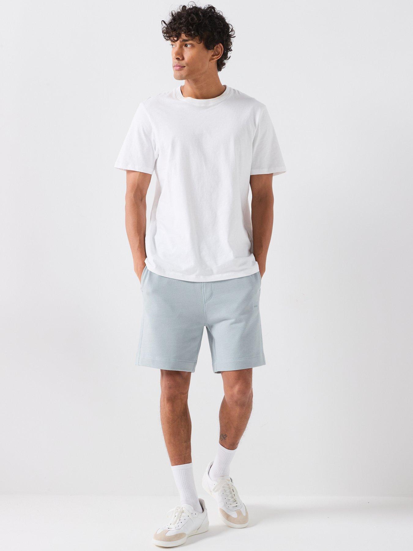 Image 3 of 6 of BOSS Relaxed Jersey Straight Bermuda Shorts - Grey