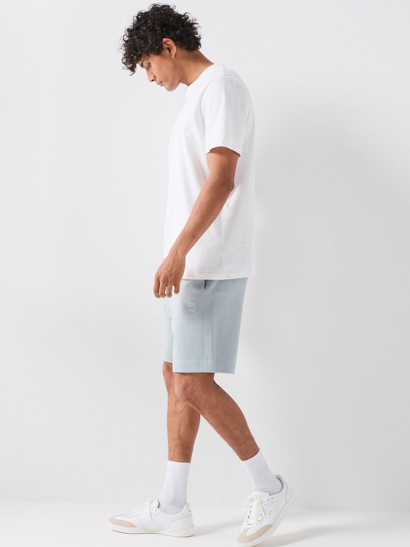 Image 5 of 6 of BOSS Relaxed Jersey Straight Bermuda Shorts - Grey
