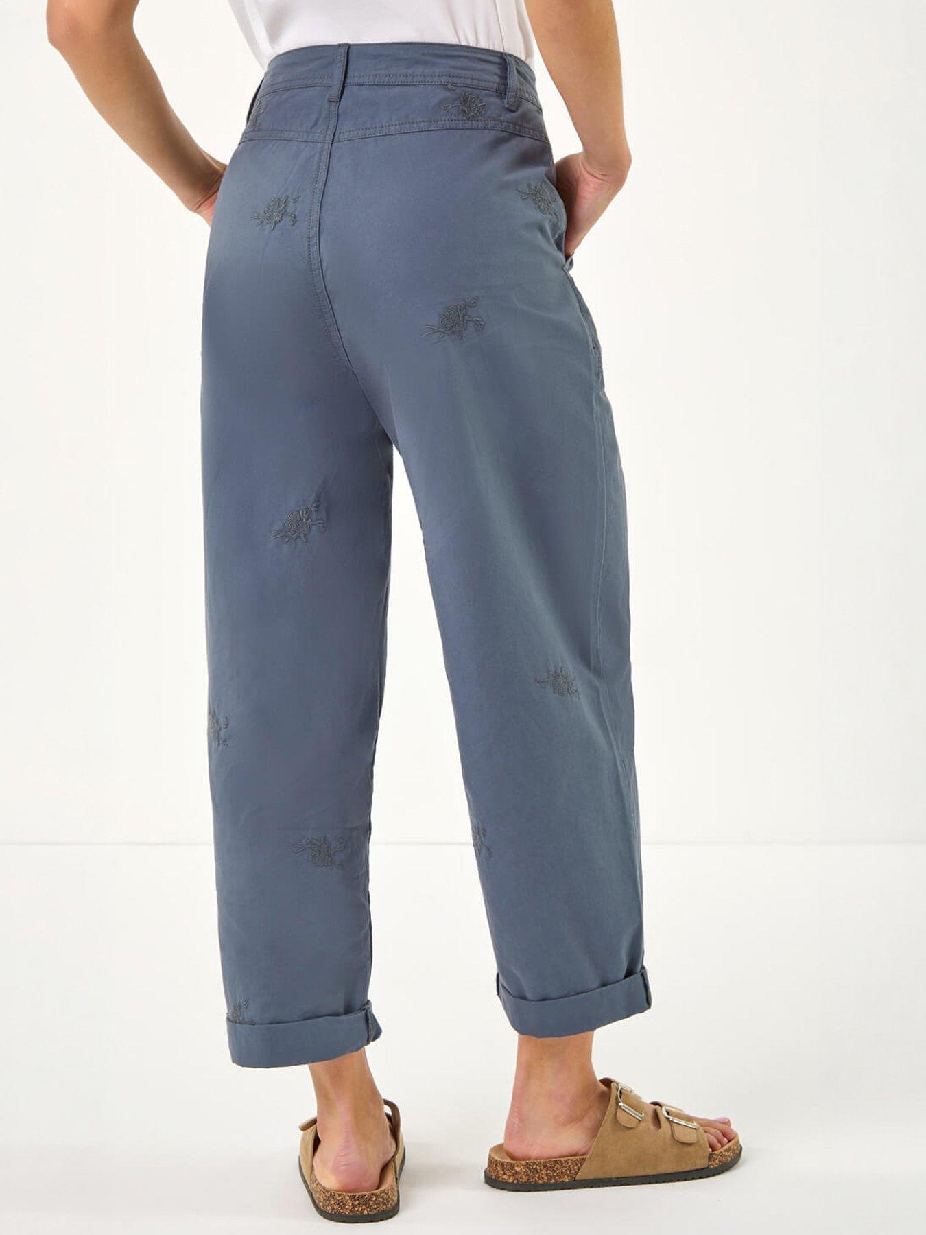 Image 2 of 5 of Roman Petite Cotton Embroidered Trouser