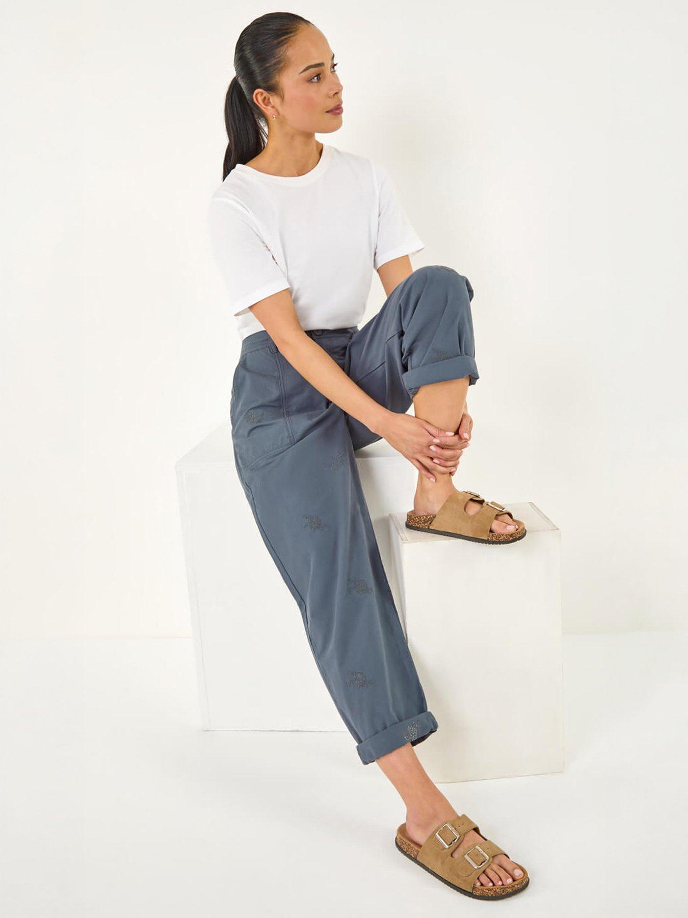 Image 4 of 5 of Roman Petite Cotton Embroidered Trouser