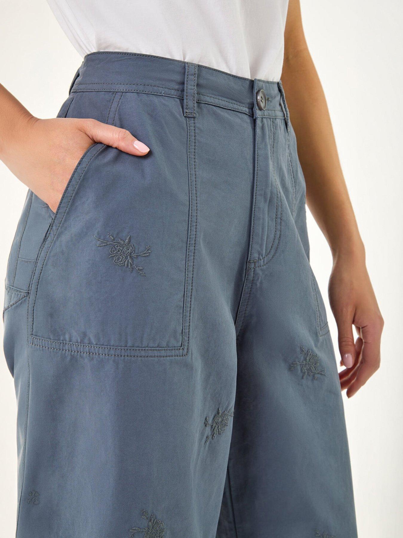 Image 5 of 5 of Roman Petite Cotton Embroidered Trouser
