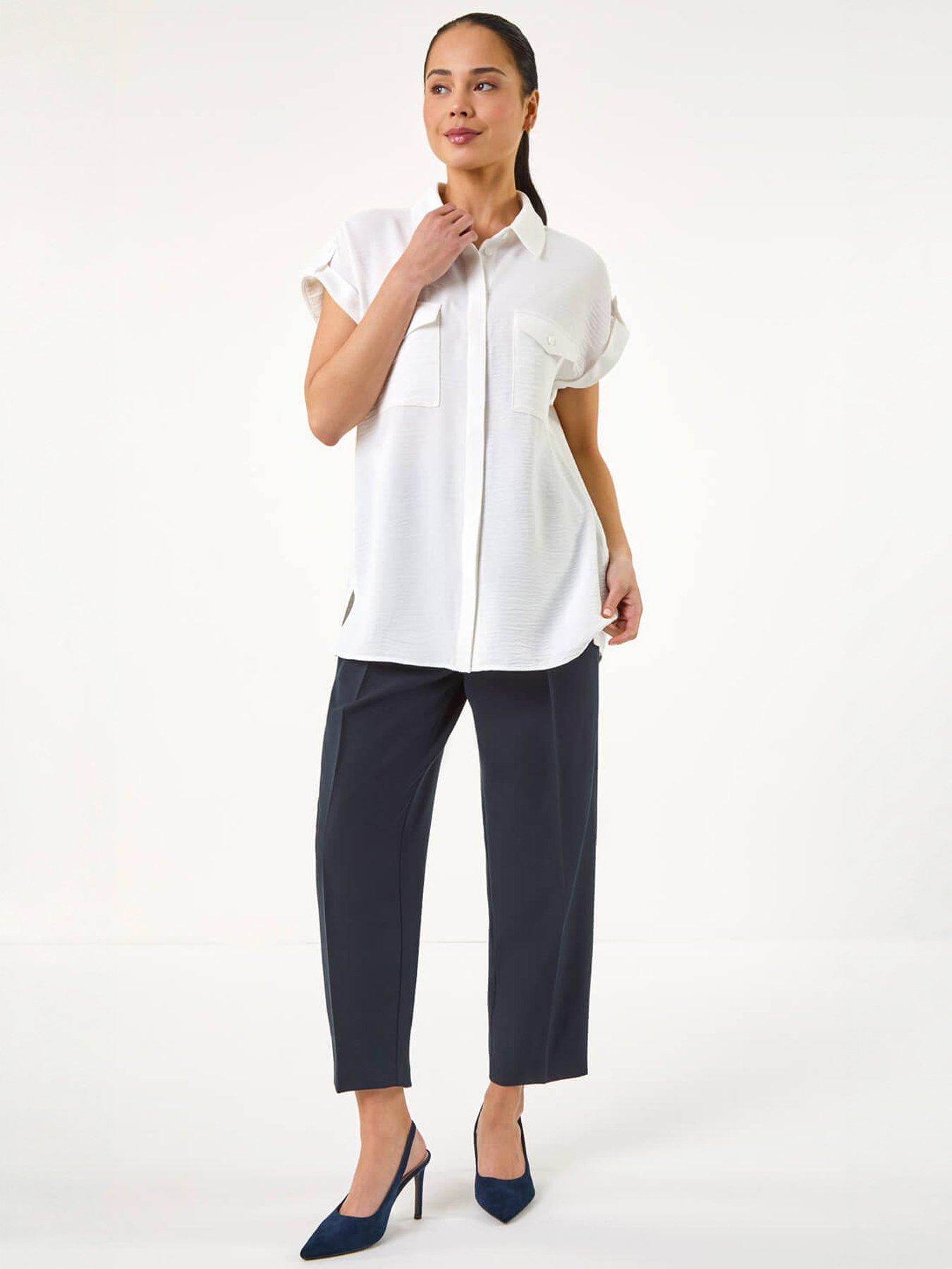 Image 3 of 5 of Roman Petite Pocket Button Blouse