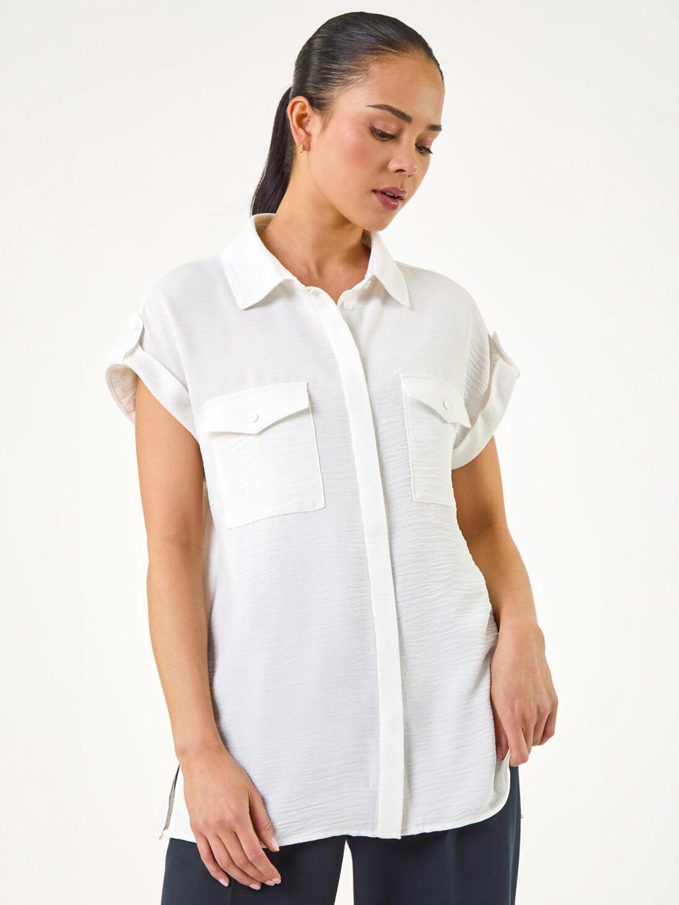 Image 4 of 5 of Roman Petite Pocket Button Blouse
