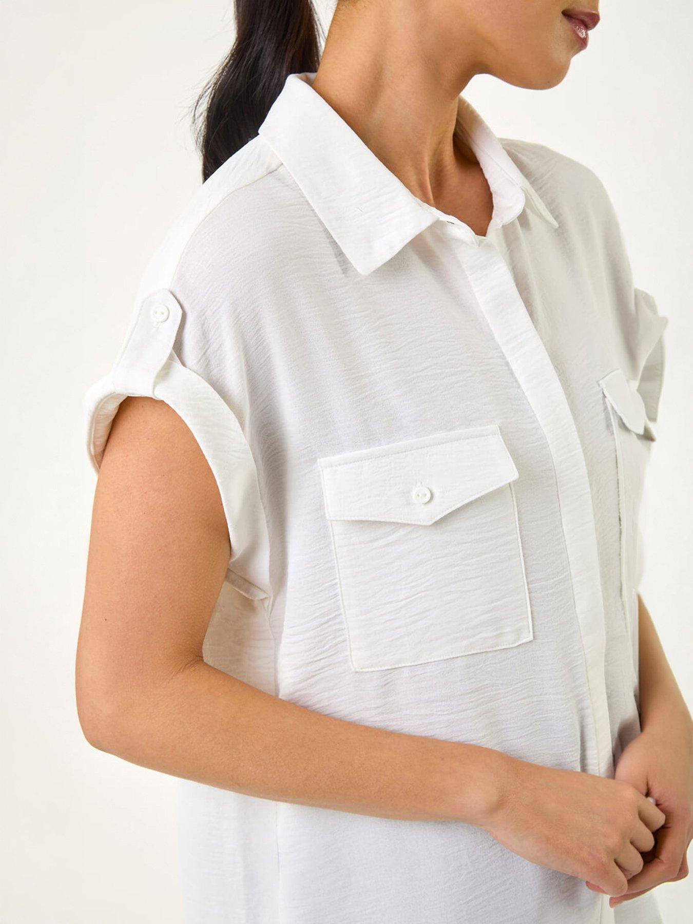 Image 5 of 5 of Roman Petite Pocket Button Blouse