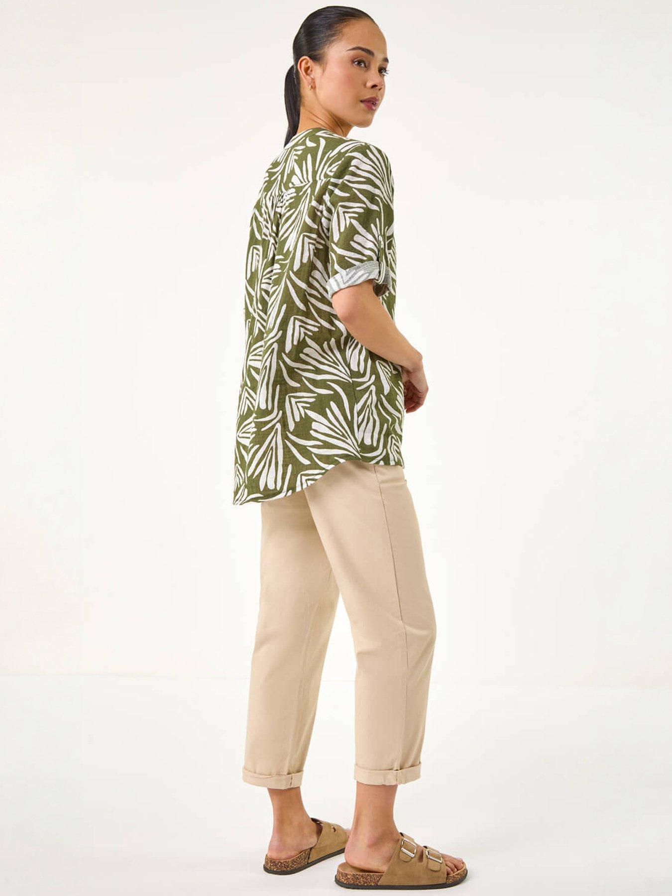 Image 2 of 5 of Roman Petite Abstract Print Button Blouse