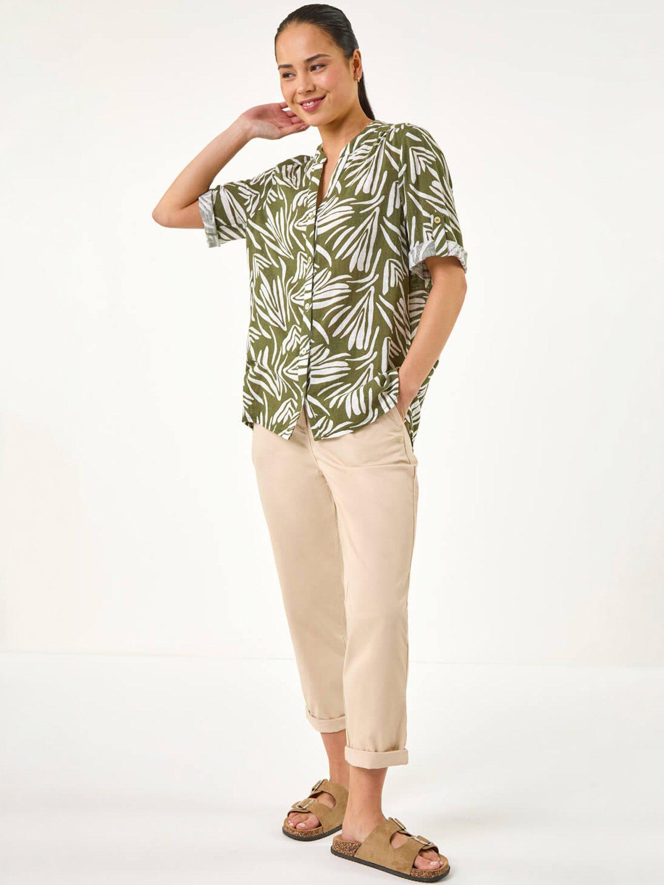 Image 3 of 5 of Roman Petite Abstract Print Button Blouse