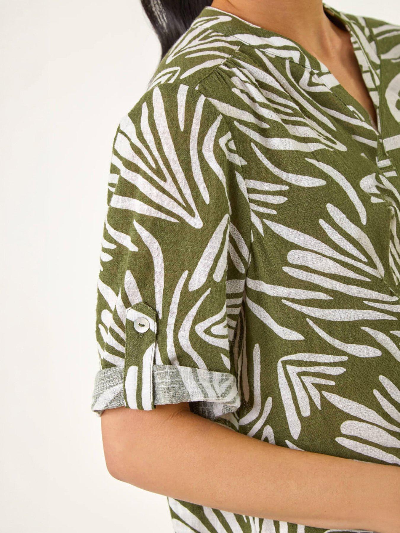 Image 5 of 5 of Roman Petite Abstract Print Button Blouse