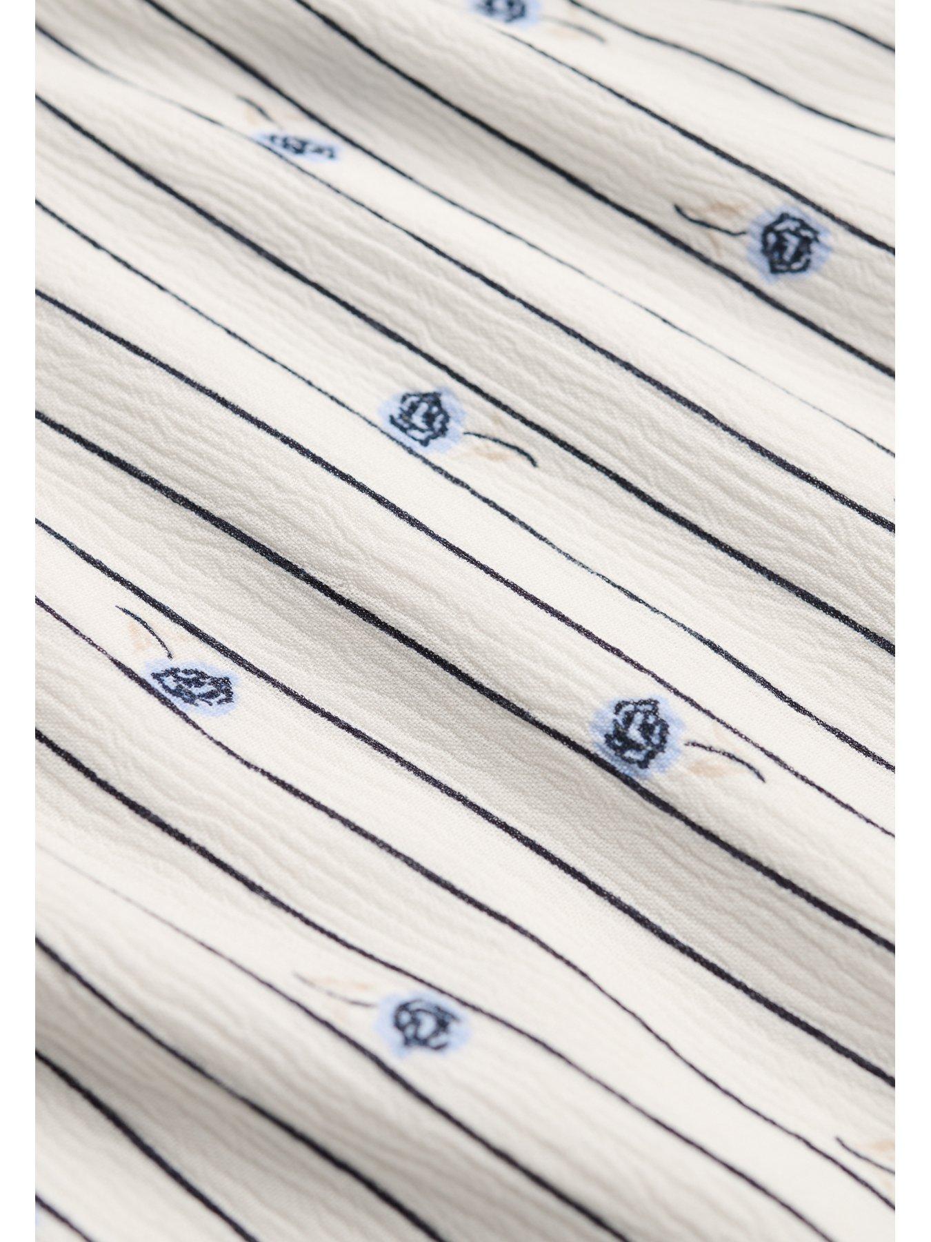  image of superdry-print-button-short-sleeve-midi-tea-dress-white