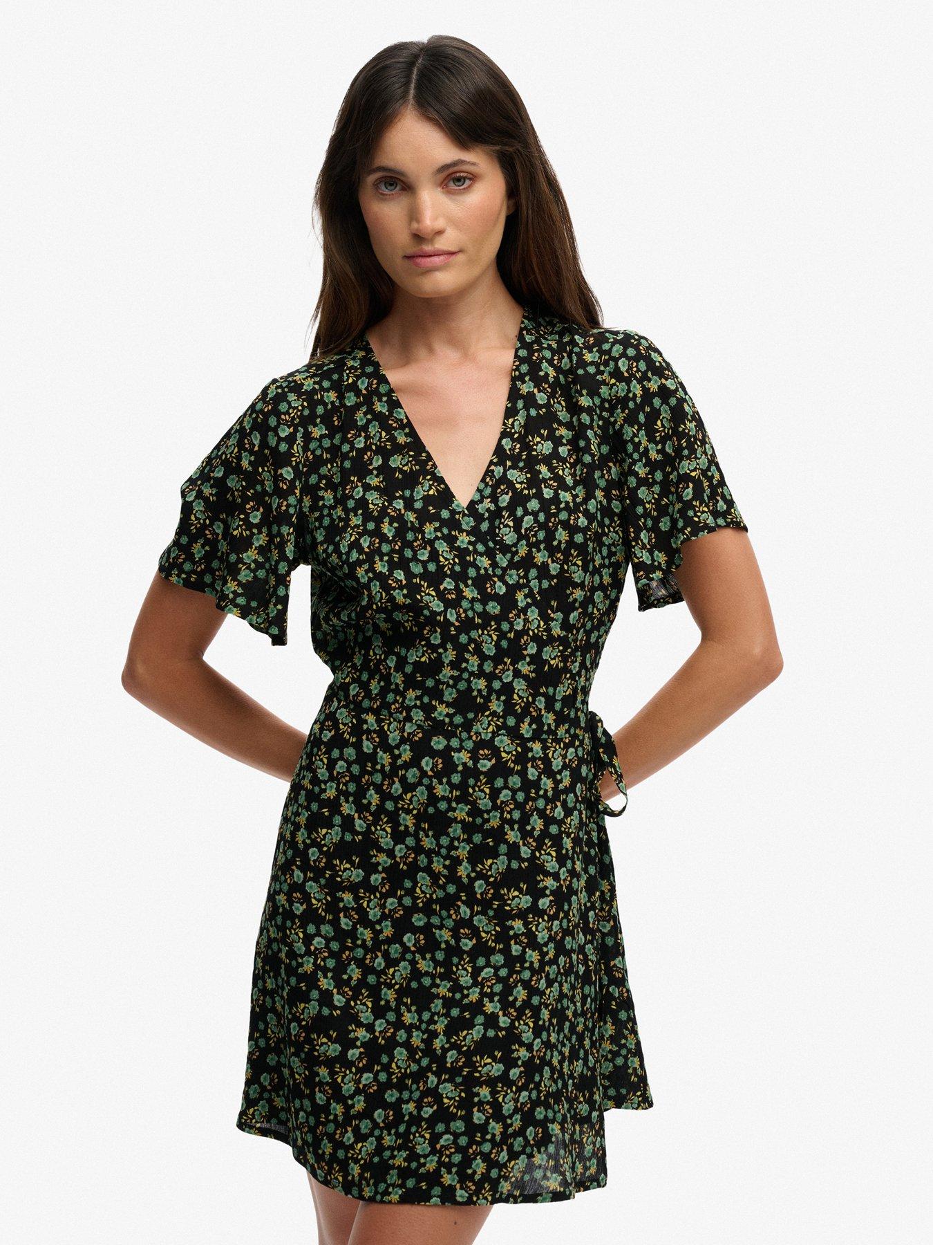 Superdry Mini Swing Wrap Dress - Black