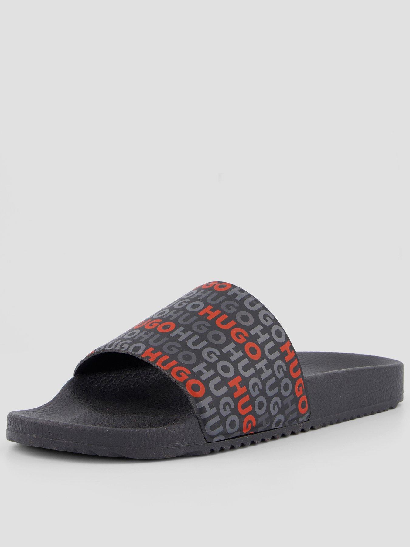HUGO Hugo Timein All Over Logo Sliders - Black