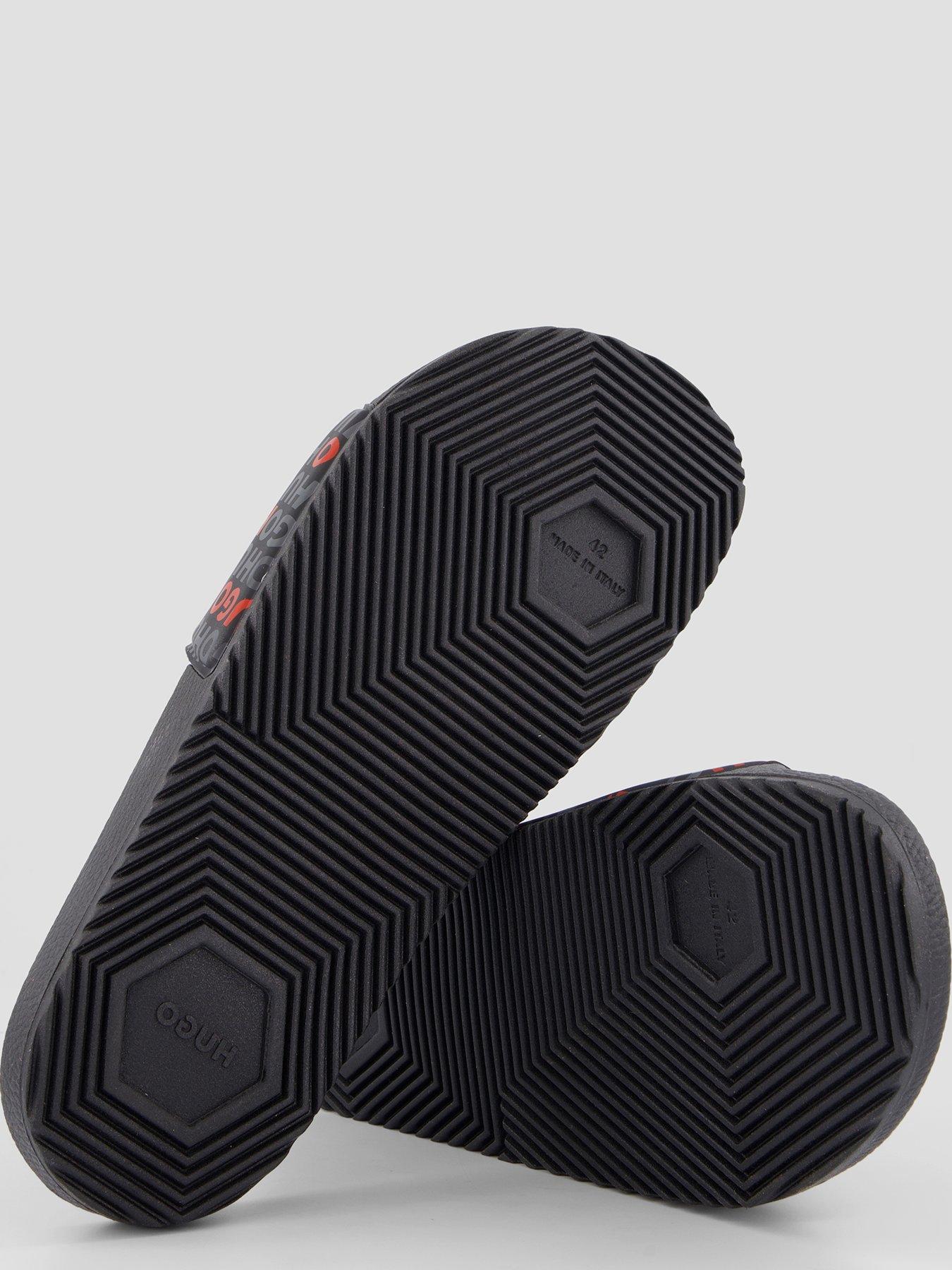 Image 4 of 7 of HUGO Timein All Over Logo Sliders - Black