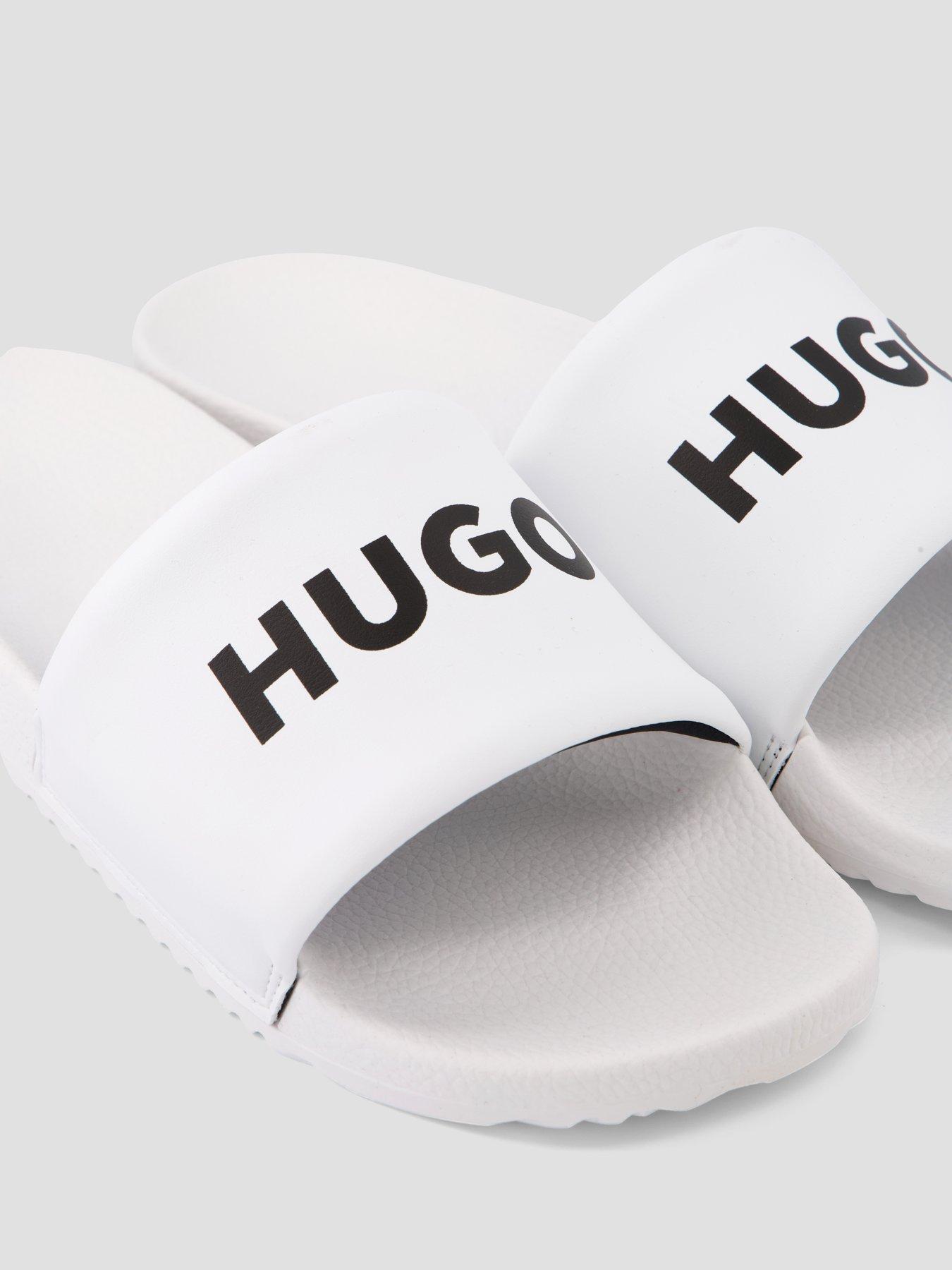Image 5 of 7 of HUGO Logo Pool Slides - White