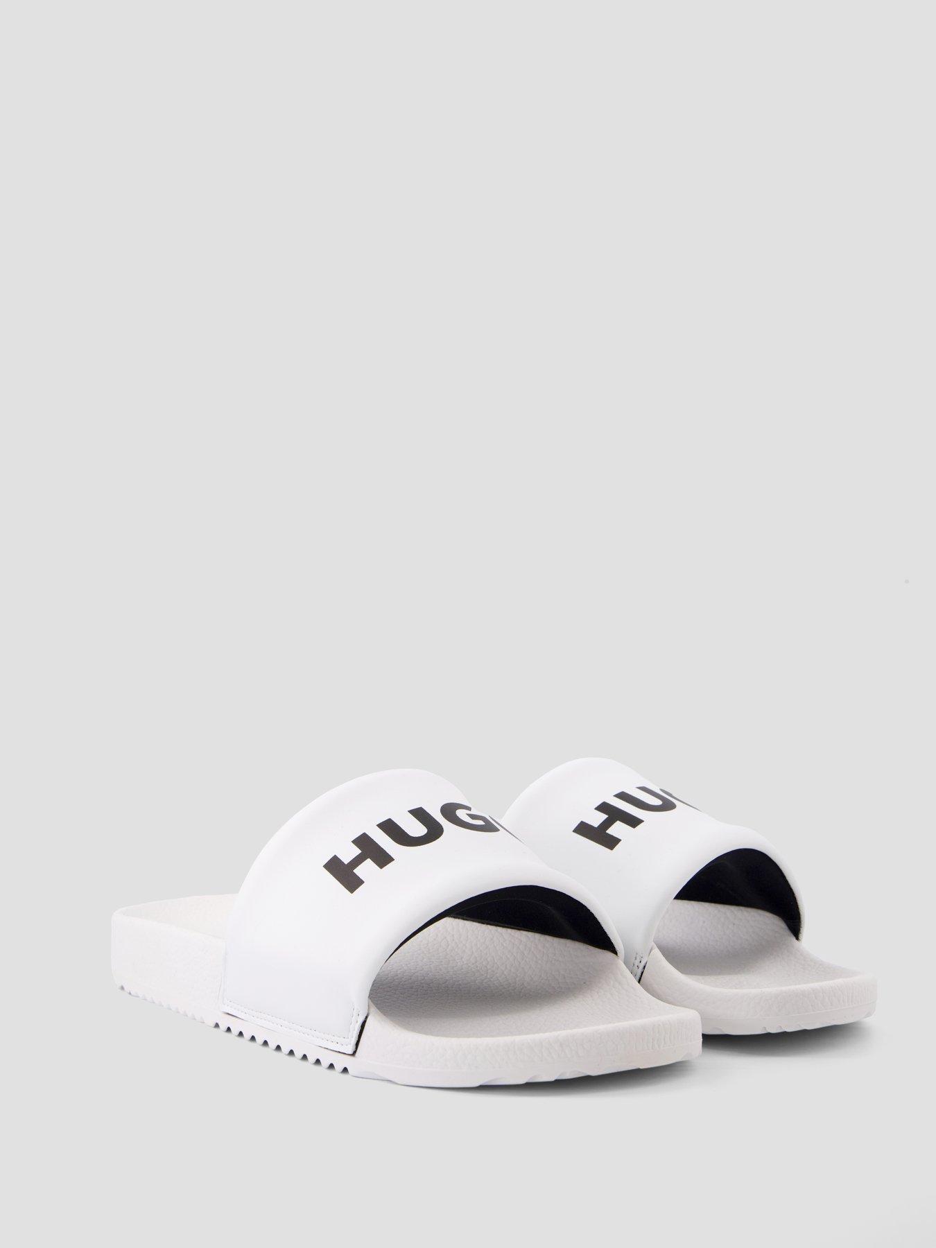 Image 6 of 7 of HUGO Logo Pool Slides - White