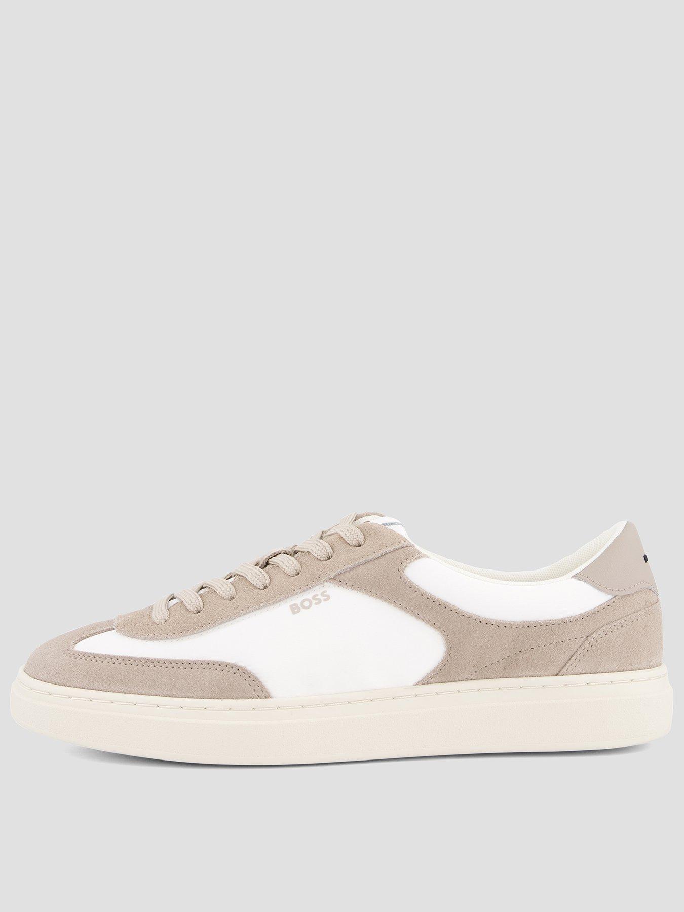BOSS Kieran Tenn Suede Mix Cupsole Trainers - Light Beige