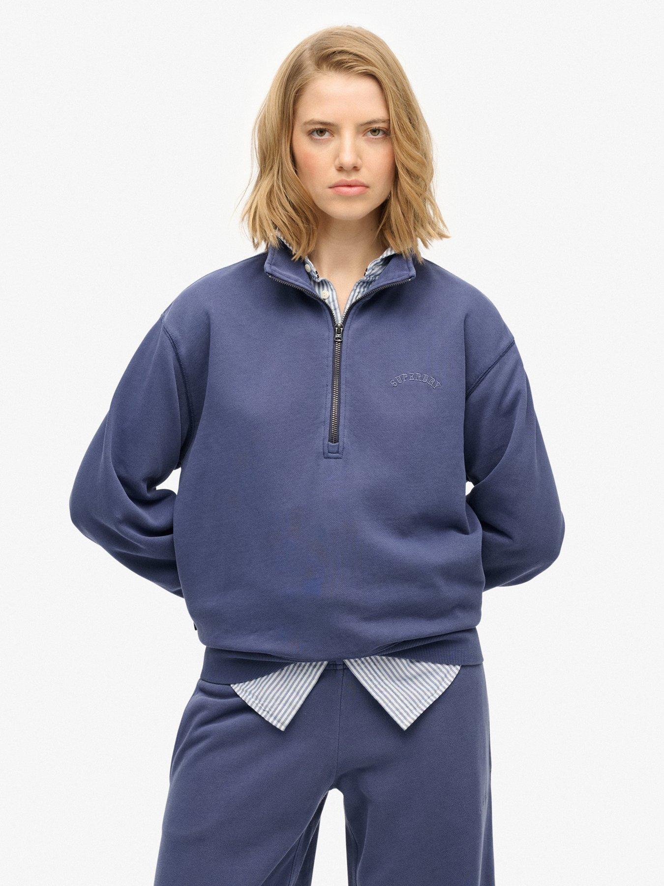 Superdry Essential Logo Gd Half Zip Sweatshirt - Navy