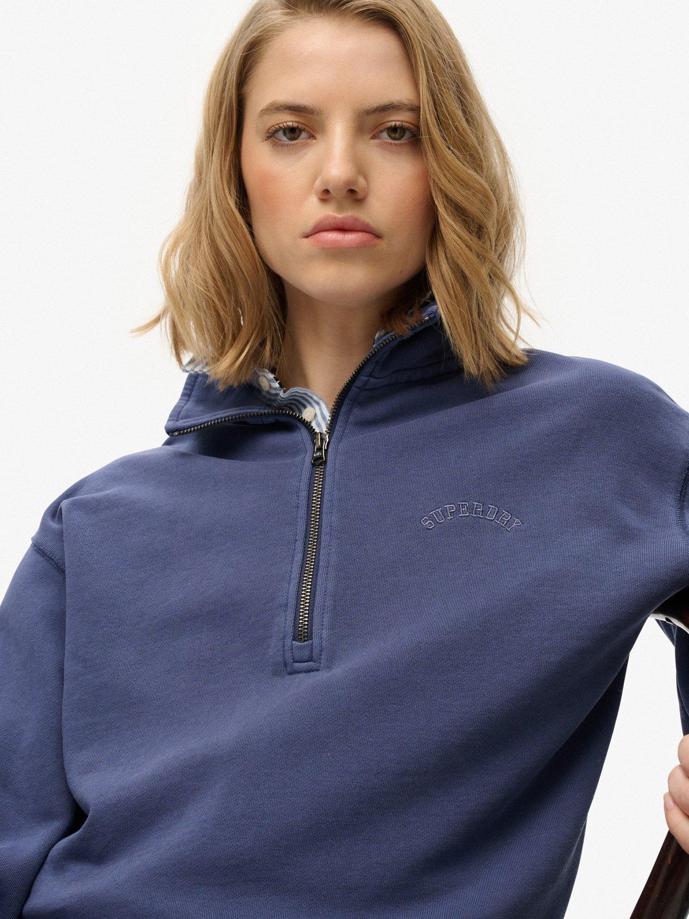 Image 5 of 6 of Superdry Essential Logo Gd Half Zip Sweatshirt - Navy