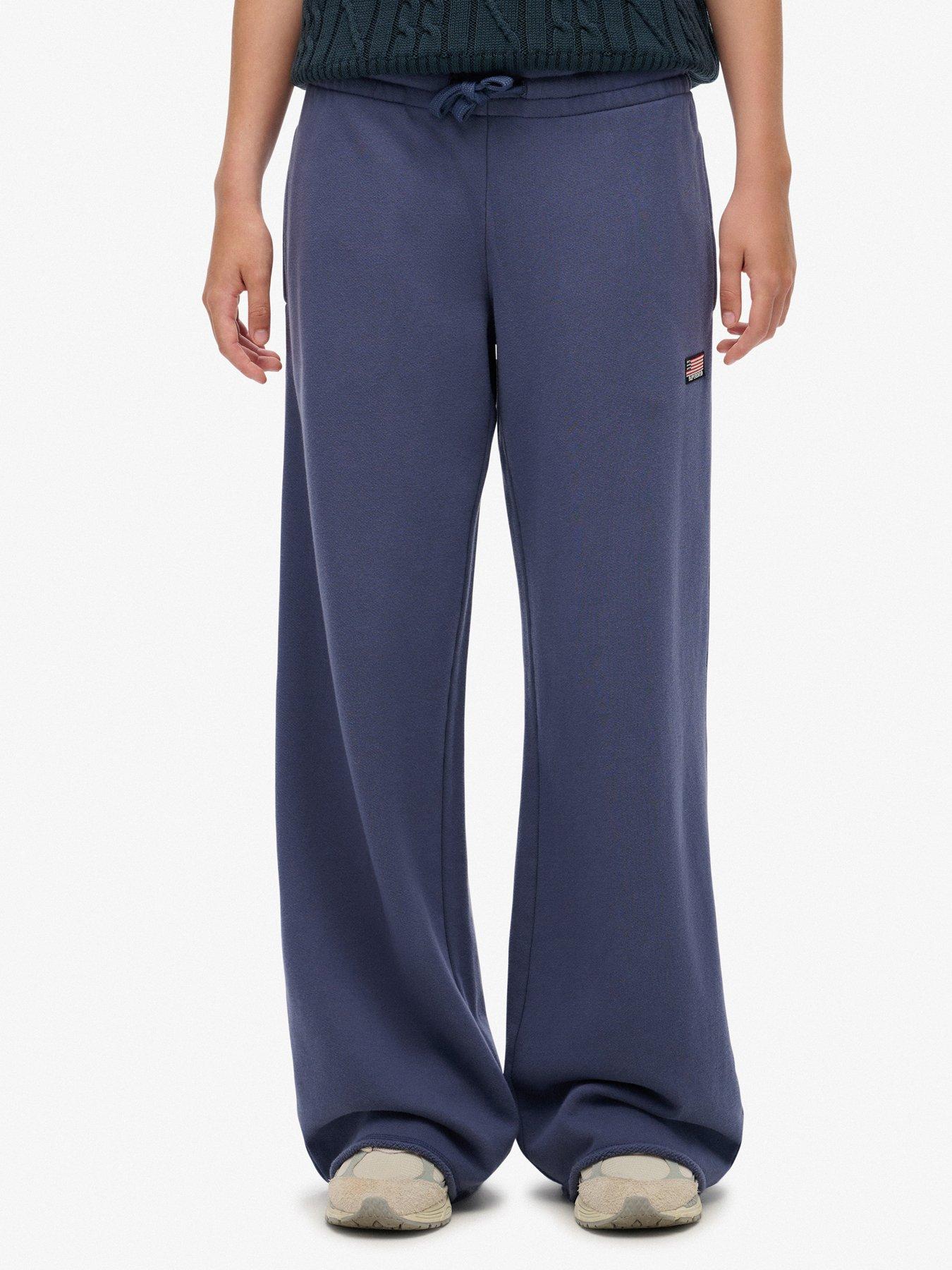 Superdry Ath Ess Wide Leg Joggers - Navy