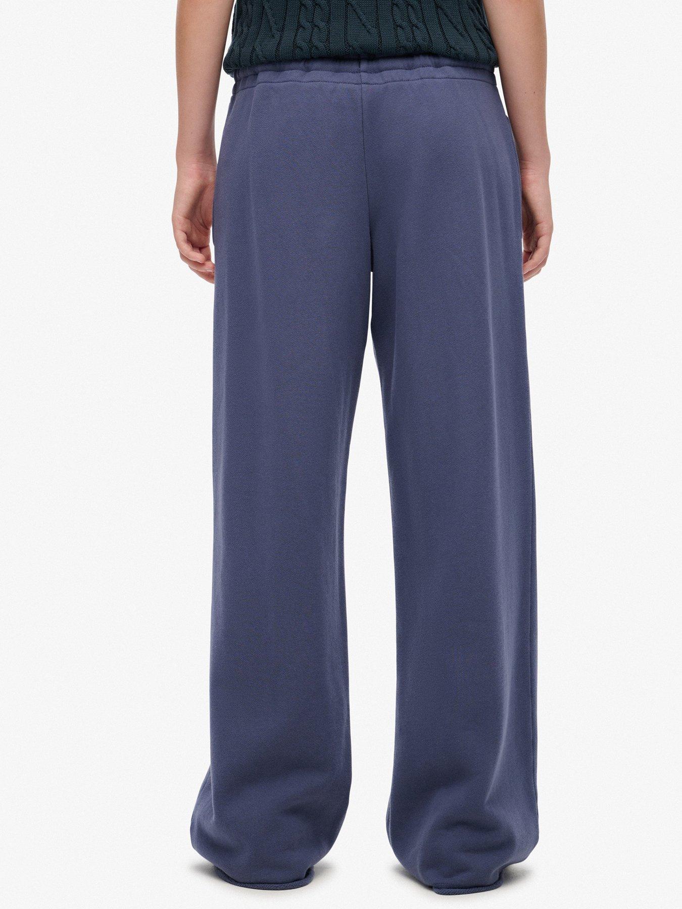 Image 2 of 7 of Superdry Ath Ess Wide Leg Joggers - Navy
