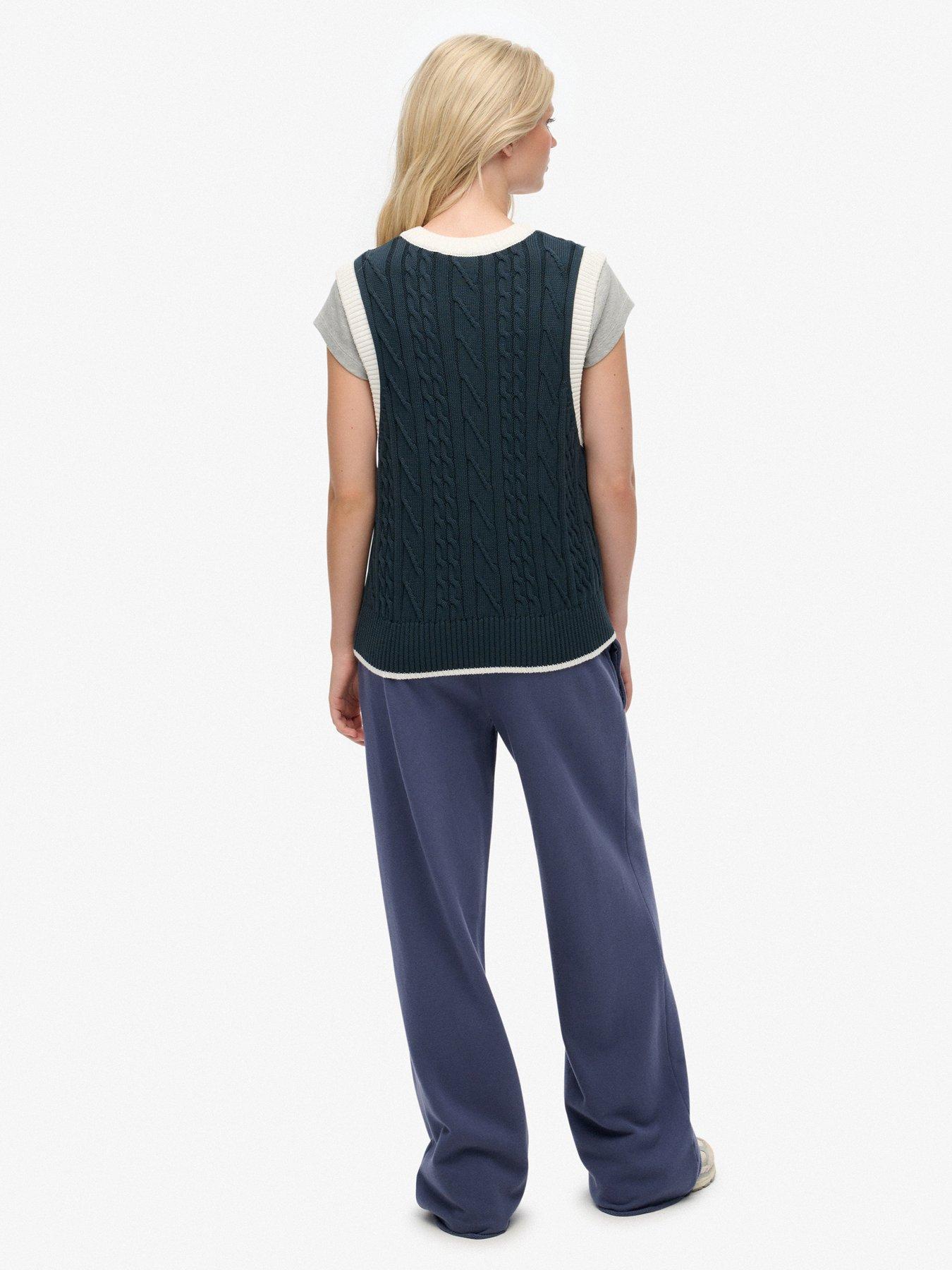 Image 4 of 7 of Superdry Ath Ess Wide Leg Joggers - Navy