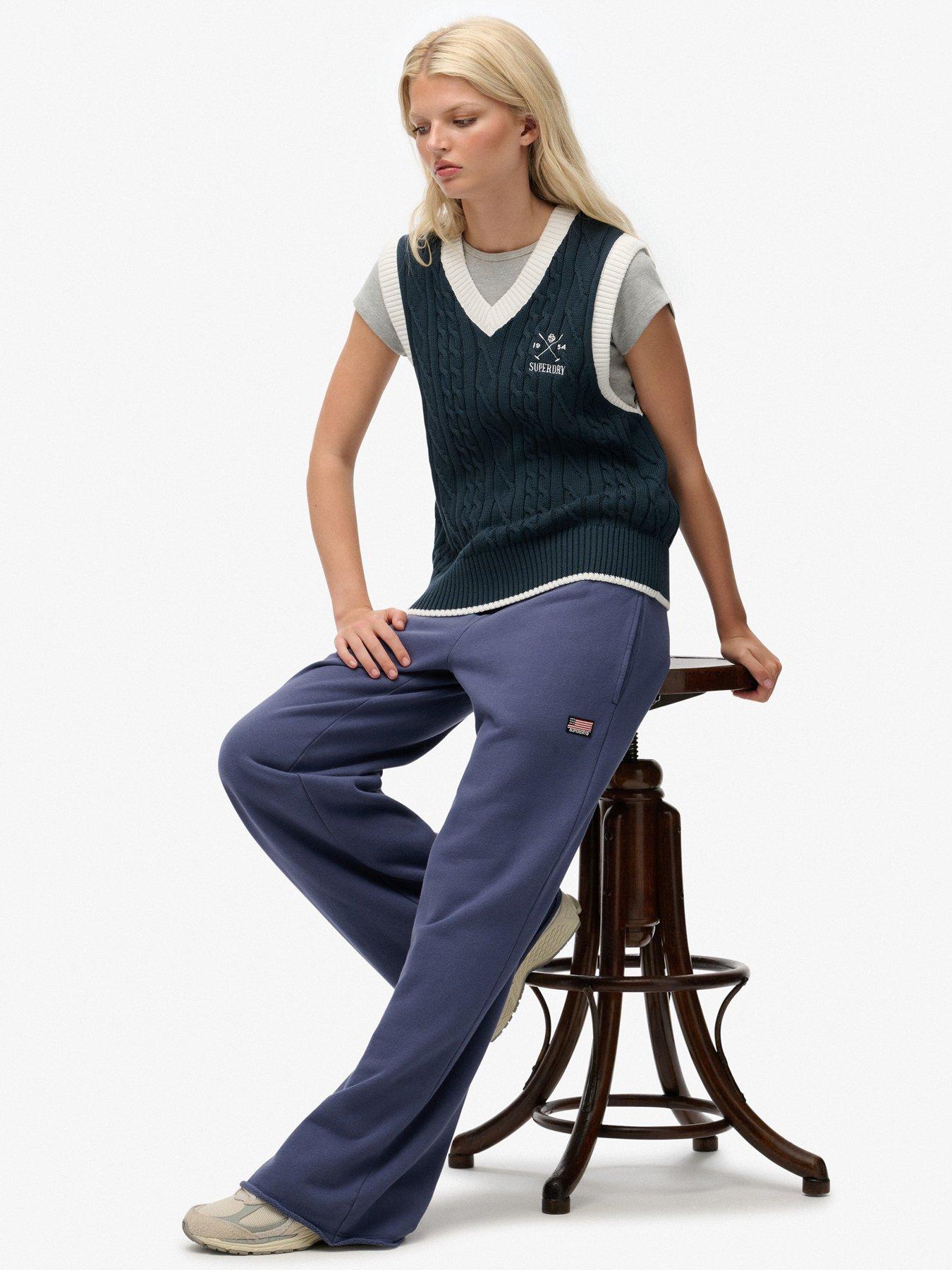 Image 6 of 7 of Superdry Ath Ess Wide Leg Joggers - Navy
