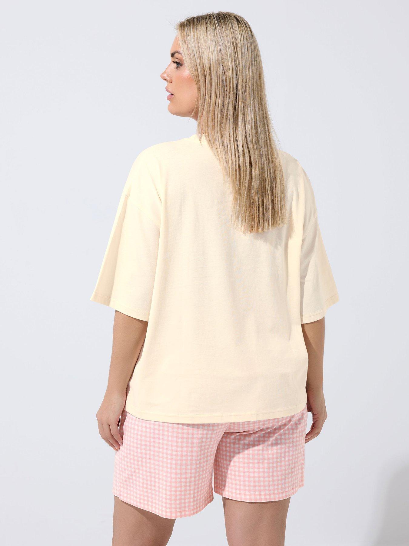 Image 2 of 5 of Yours Curve Guava Stud T-shirt Co-ord