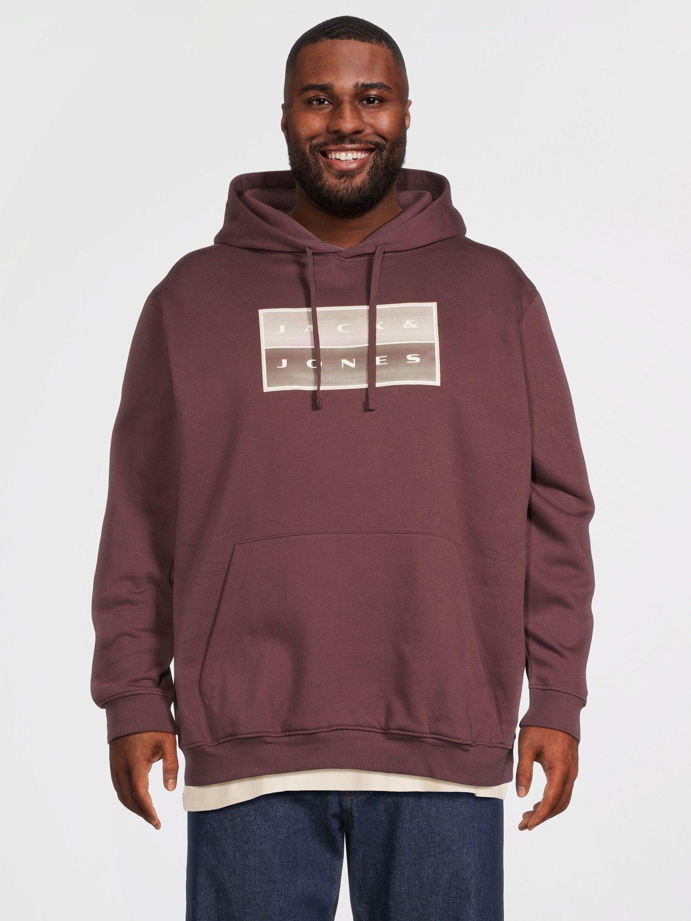 Jack & Jones Plus Fusion Box Hoodie - Fudge
