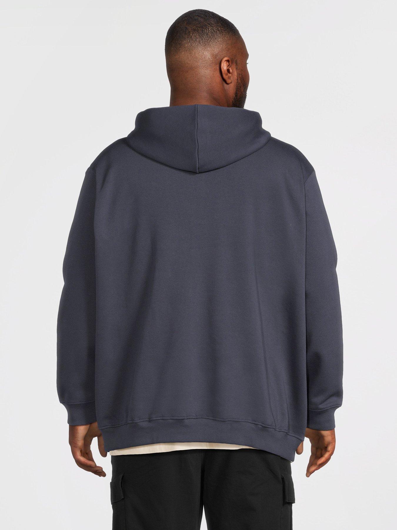 Image 2 of 5 of Jack & Jones Mens Big &amp; Tall Logo Chest Print Hoodie - Outer Space