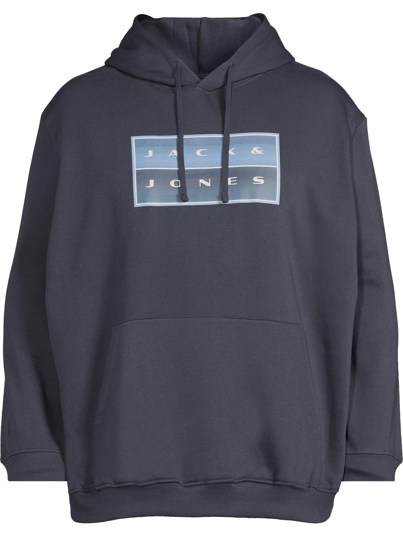 Image 5 of 5 of Jack & Jones Mens Big &amp; Tall Logo Chest Print Hoodie - Outer Space