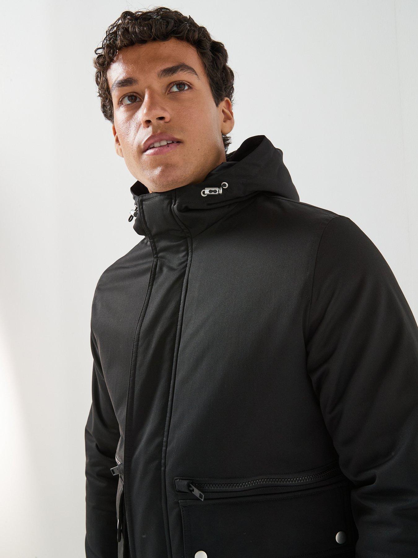 Image 4 of 6 of Jack & Jones Wolf Parka - Black