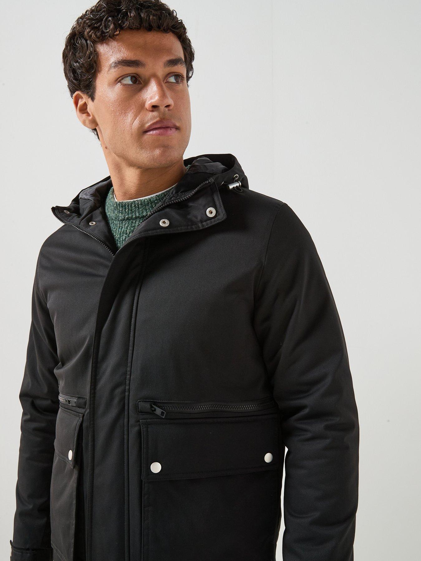Image 6 of 6 of Jack & Jones Wolf Parka - Black