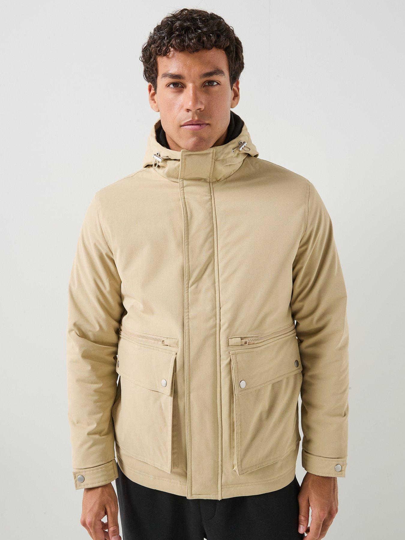 Image 1 of 6 of Jack & Jones Men's Wolf Parka Jacket - Beige