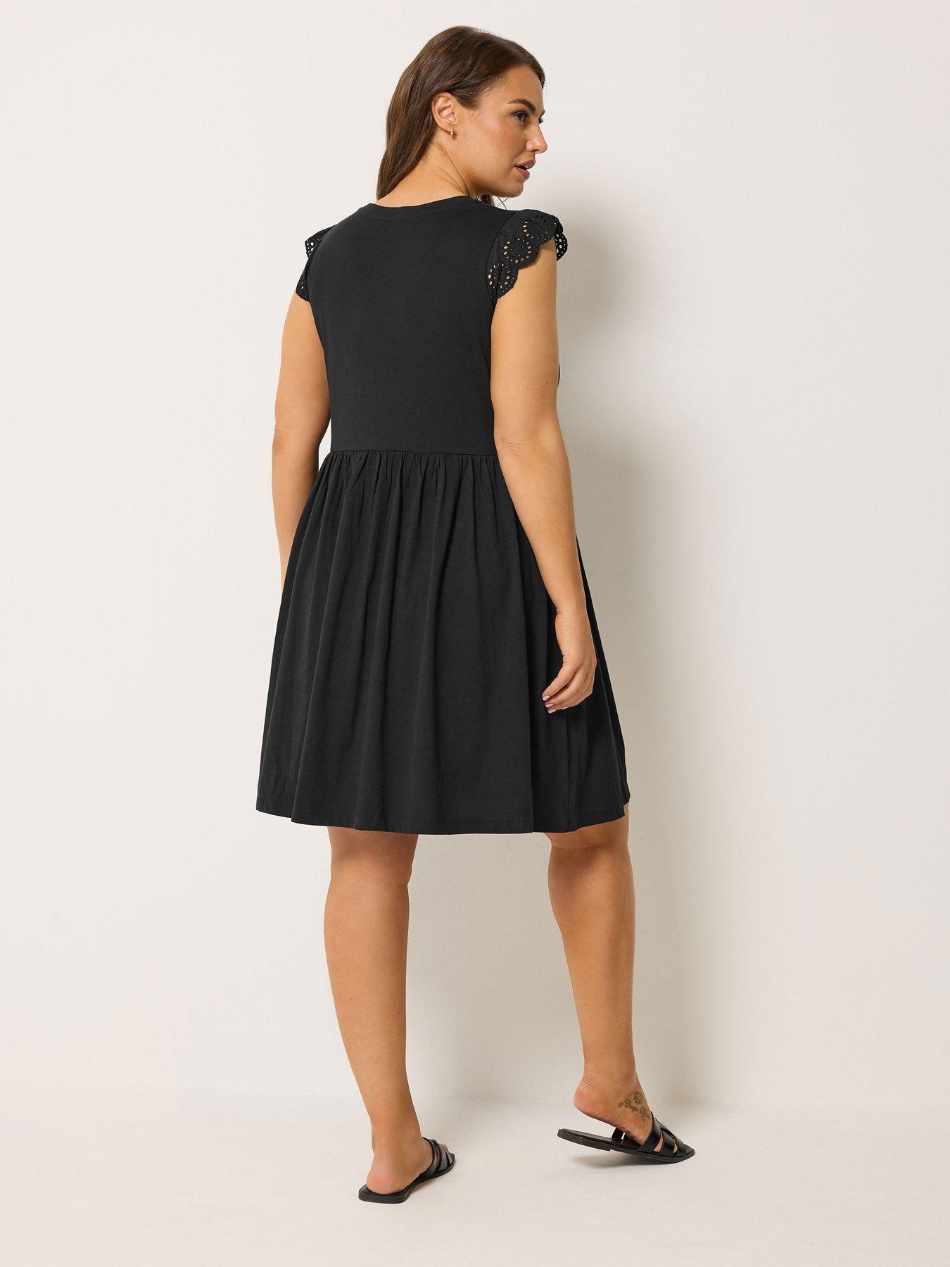 Image 2 of 5 of Yours Curve Broderie Sleeve Mini Dress