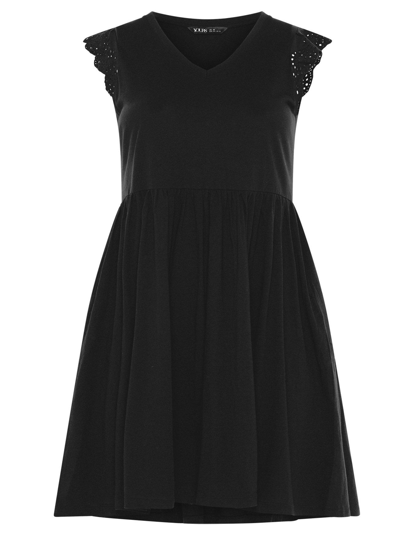 Image 5 of 5 of Yours Curve Broderie Sleeve Mini Dress