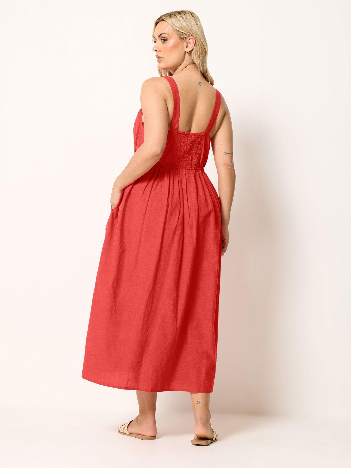 Image 2 of 4 of Yours Curve Linen Milkmaid Dress