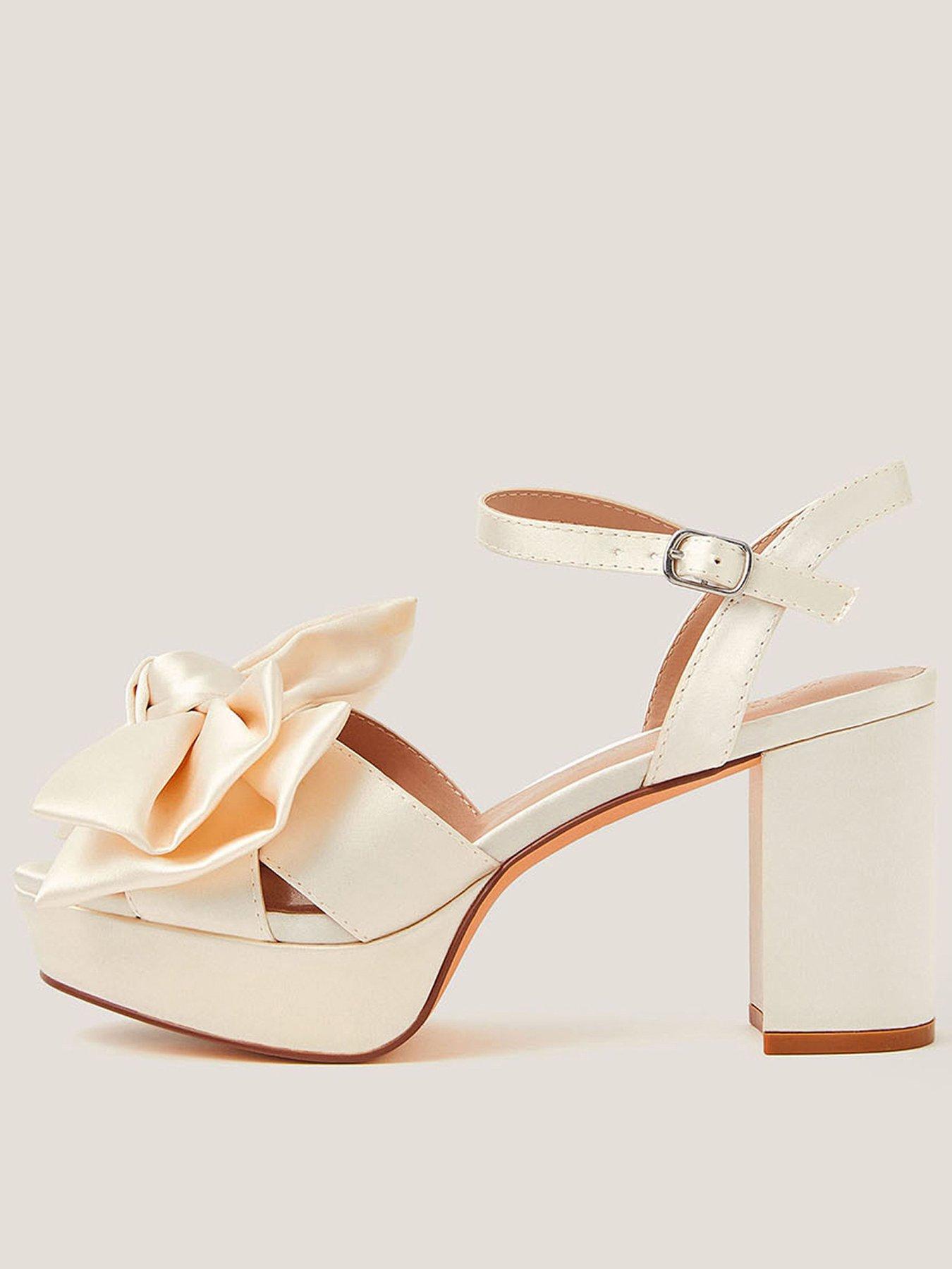 Image 1 of 3 of Monsoon Alan Satin Platform Heels