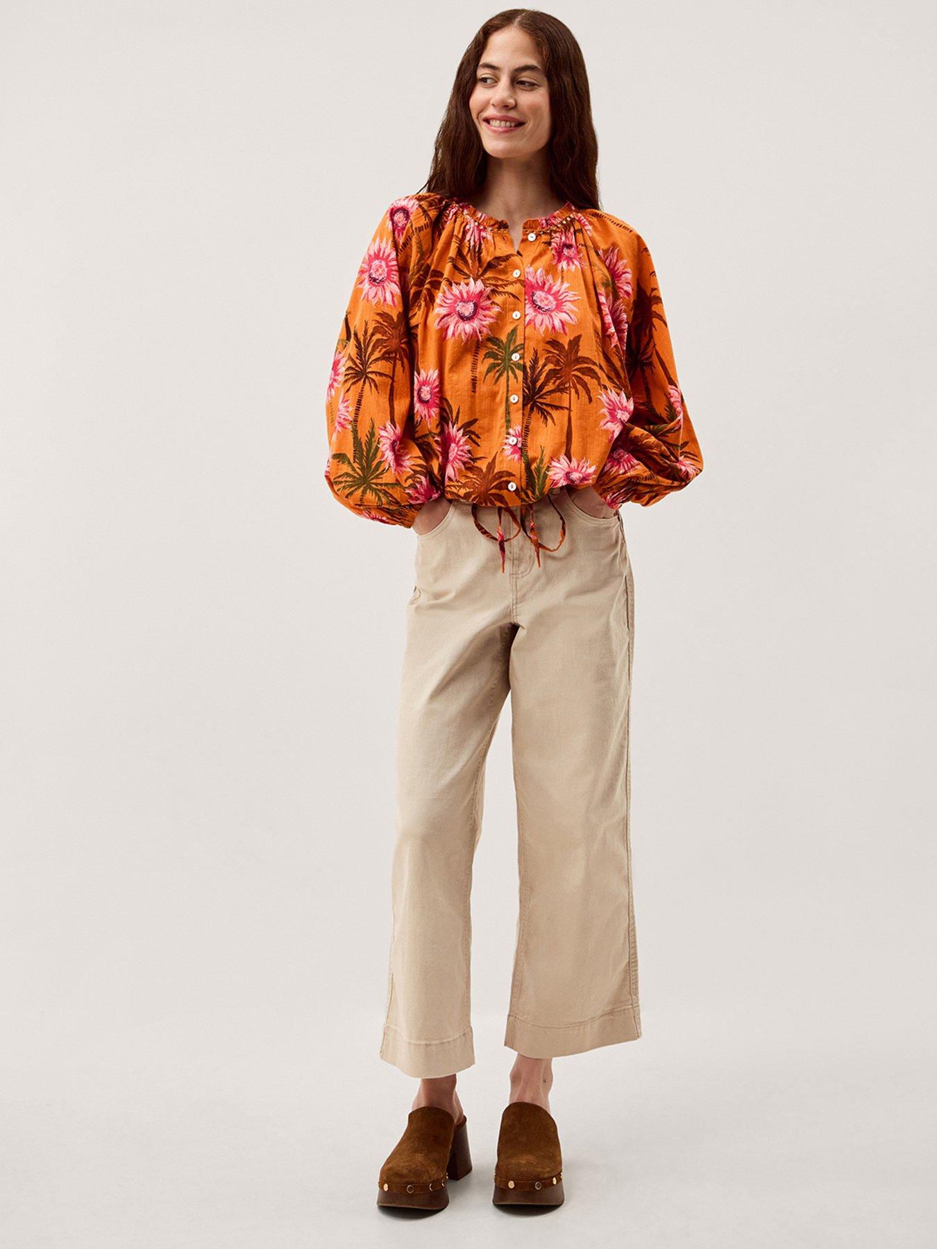 Image 3 of 5 of Monsoon Fallon Print Top - Orange