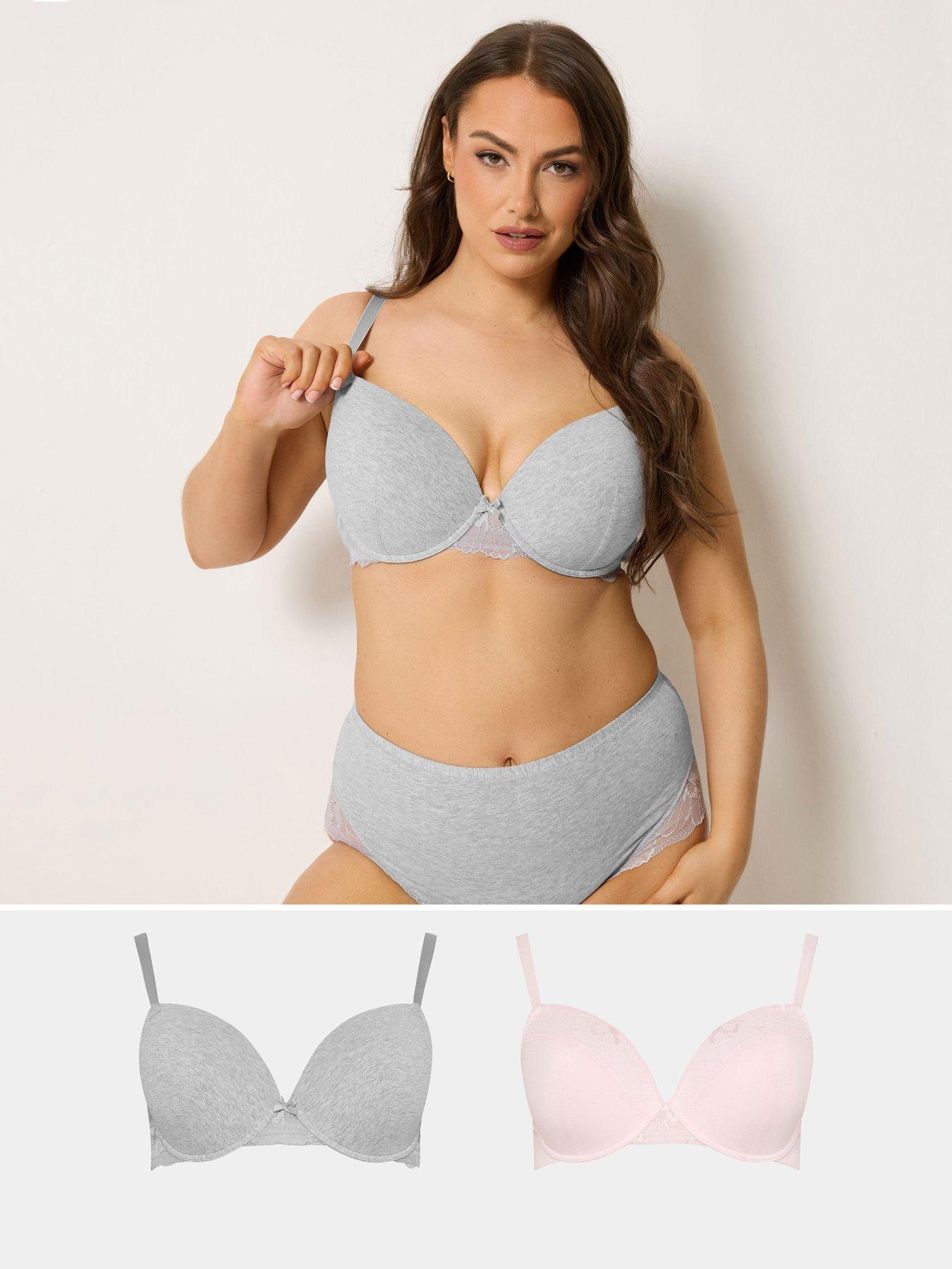 Yours Curve 2 Pack Cotton Lace Underwire Padded Bra