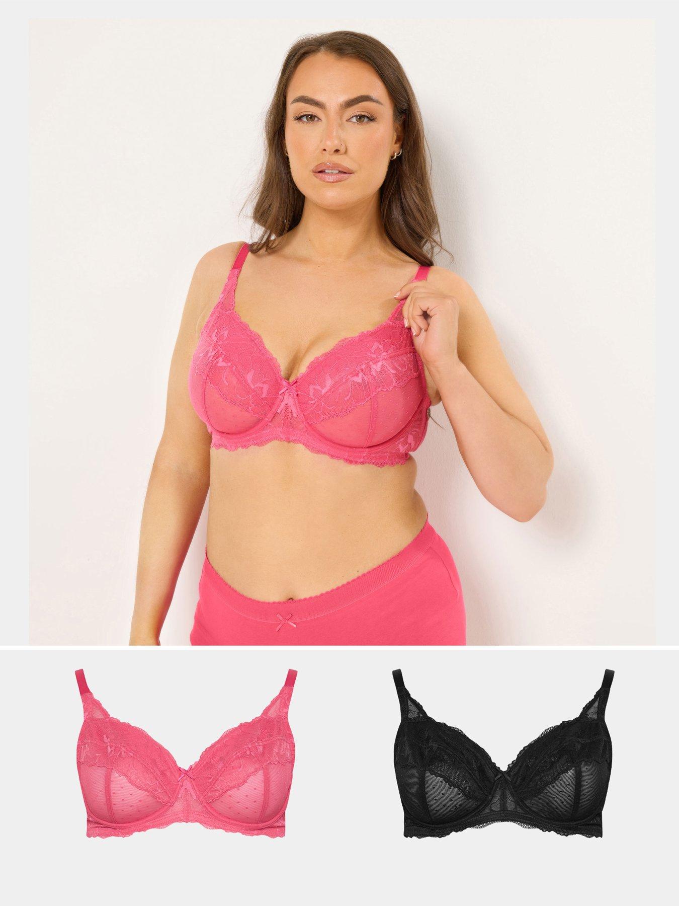 Yours Curve 2 Pack Dot Mesh Underwire Non-padded Bra