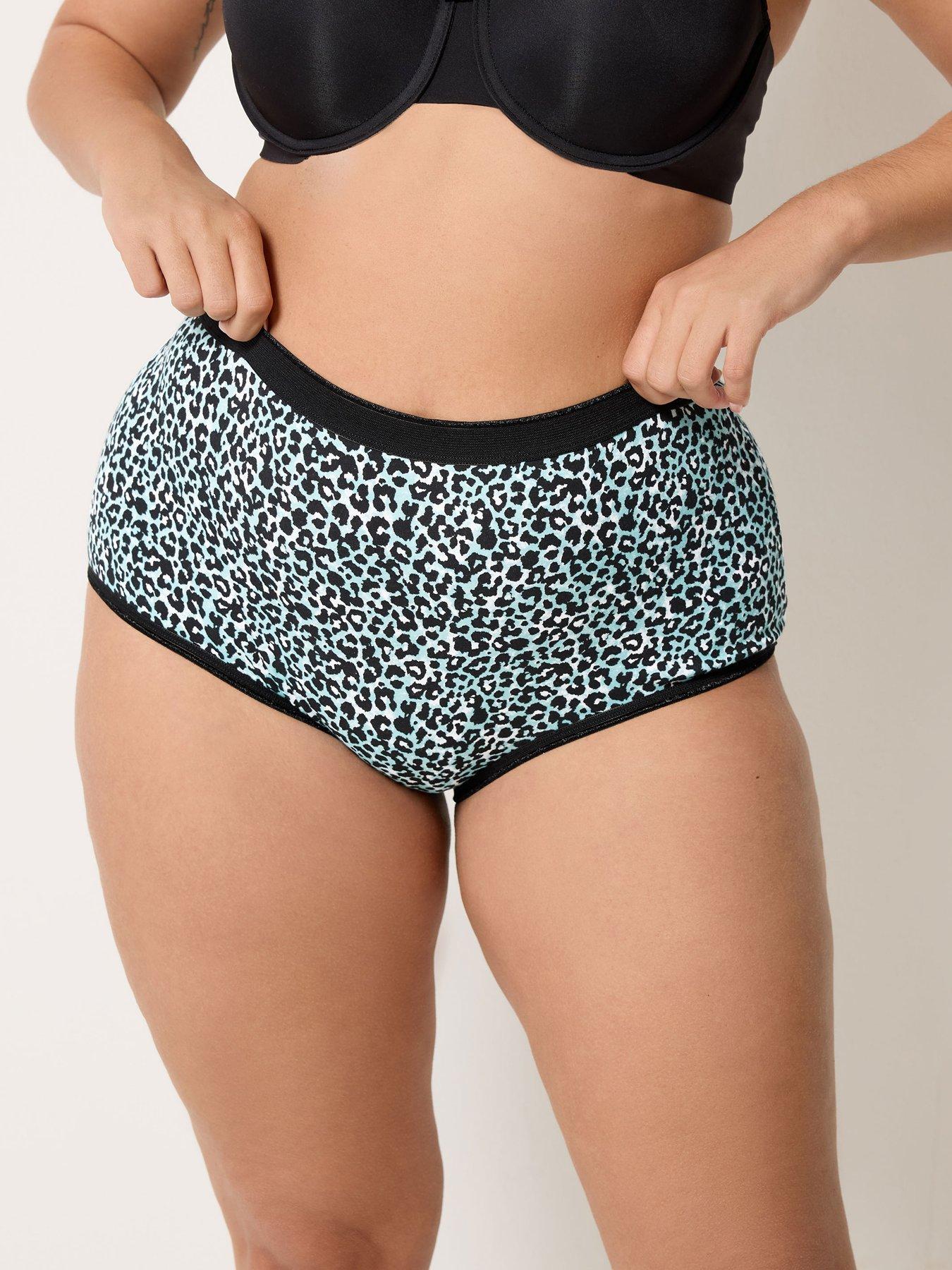 Image 3 of 5 of Yours Curve 5 Pack Animal Star Print Full Briefs - Multi