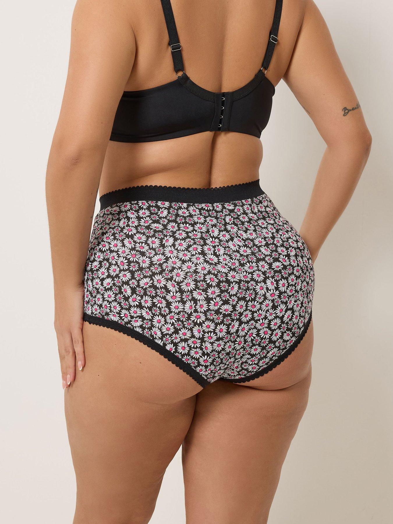 Image 2 of 5 of Yours Curve 5 Pack Daisy Print Full Briefs