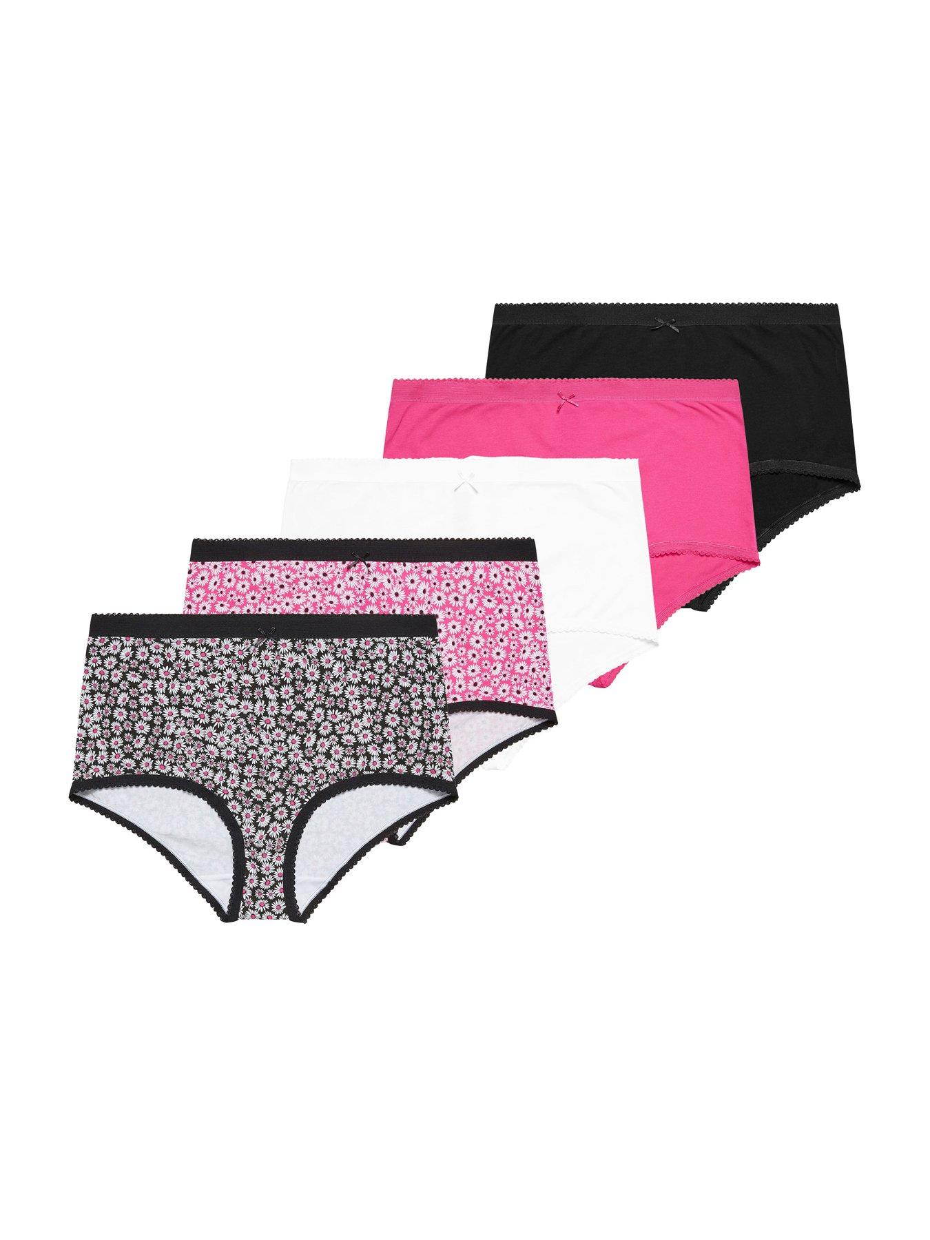 Image 5 of 5 of Yours Curve 5 Pack Daisy Print Full Briefs