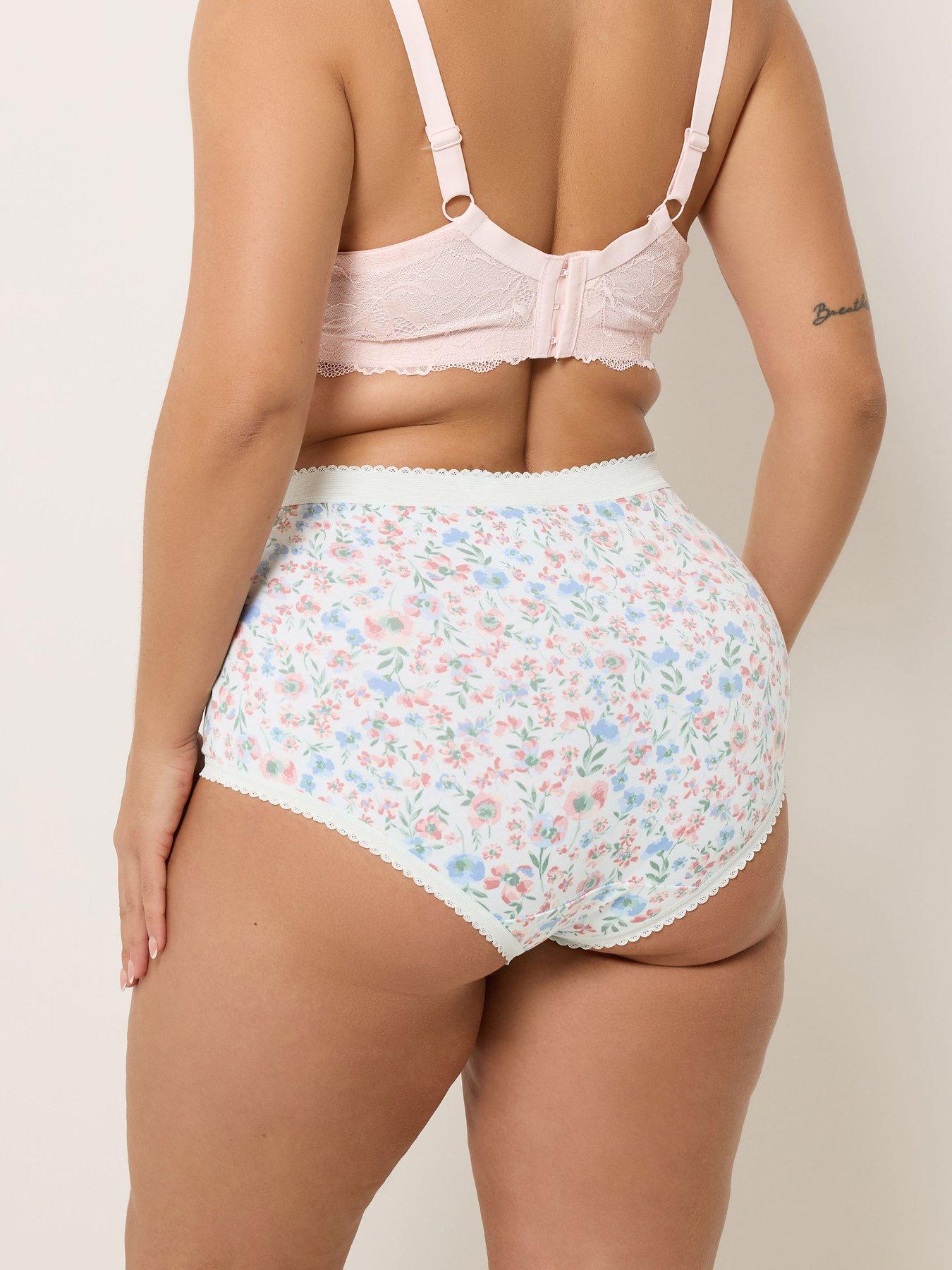 Image 2 of 5 of Yours Curve 5 Pack Floral Print Full Briefs - Multi
