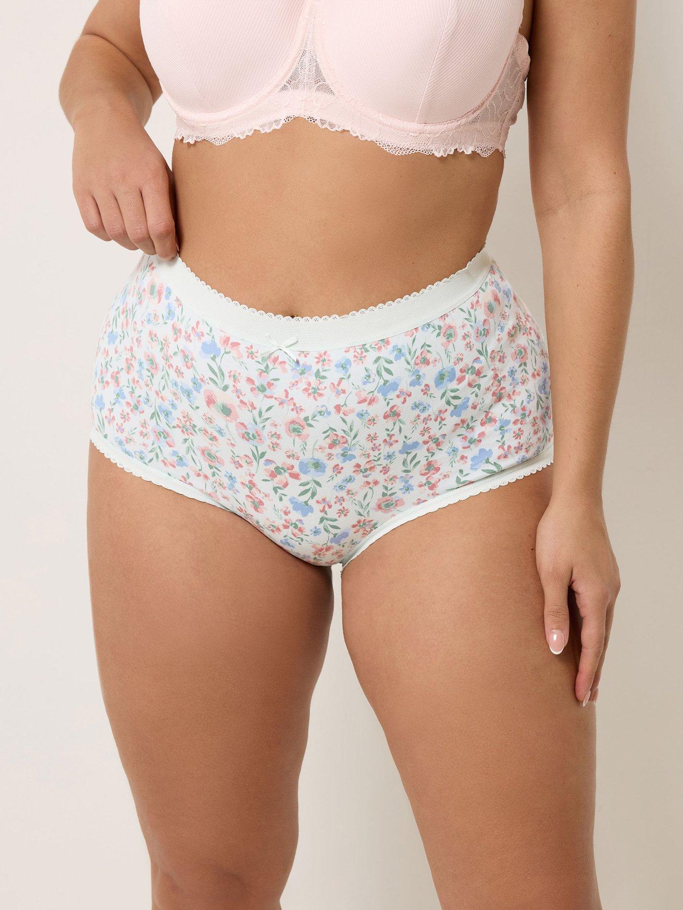 Image 3 of 5 of Yours Curve 5 Pack Floral Print Full Briefs - Multi