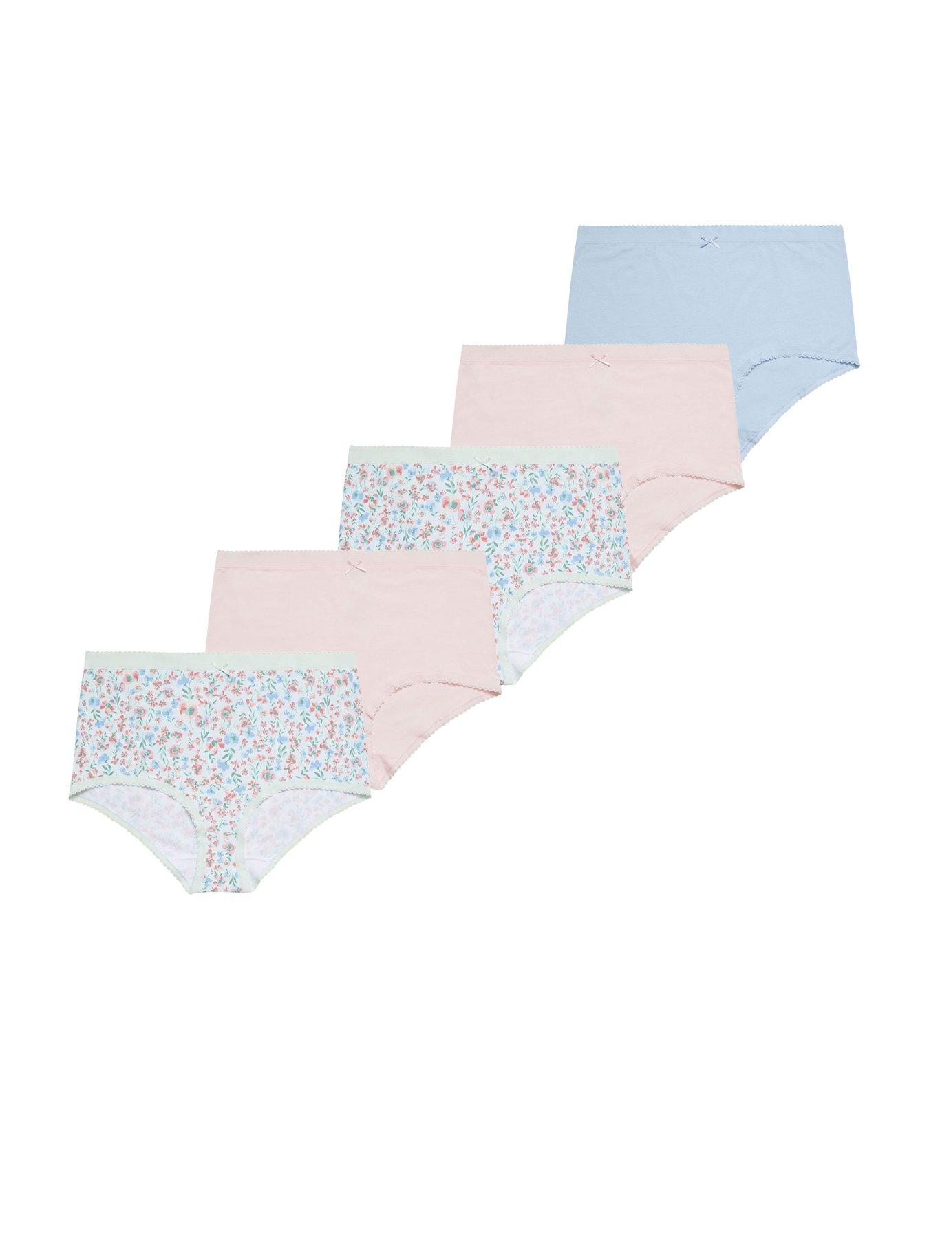 Image 5 of 5 of Yours Curve 5 Pack Floral Print Full Briefs - Multi
